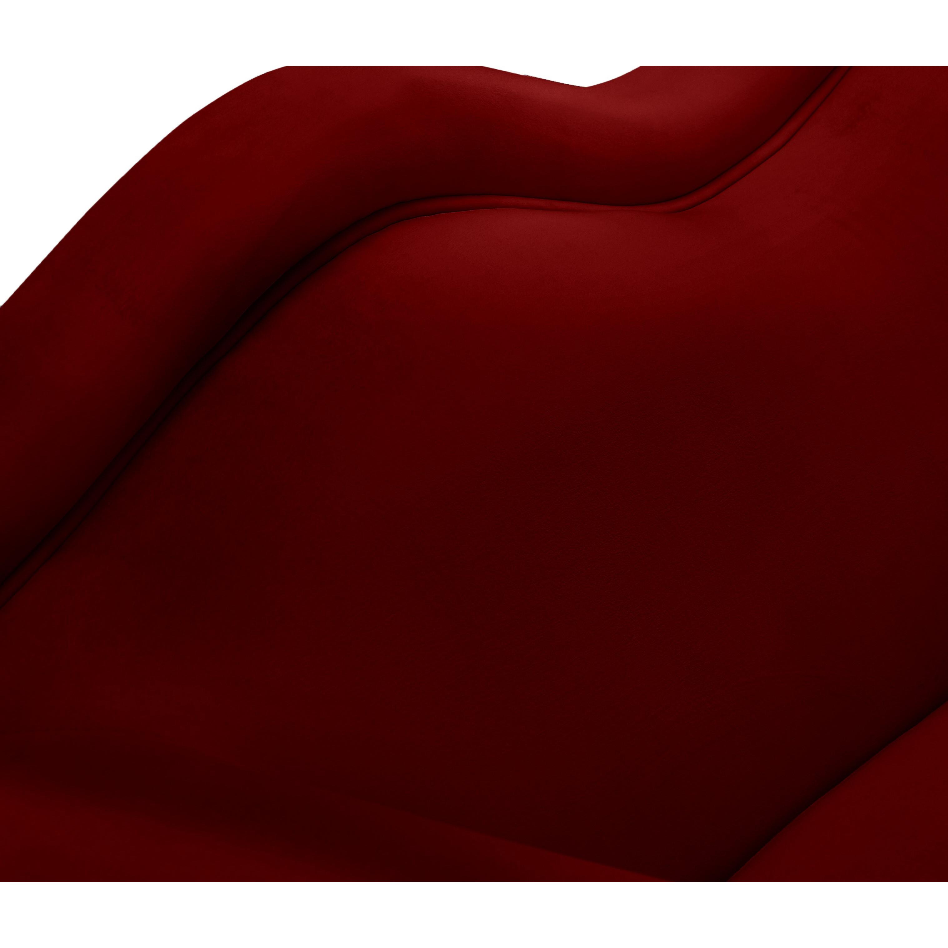 Meridian Lips Red Velvet Chair