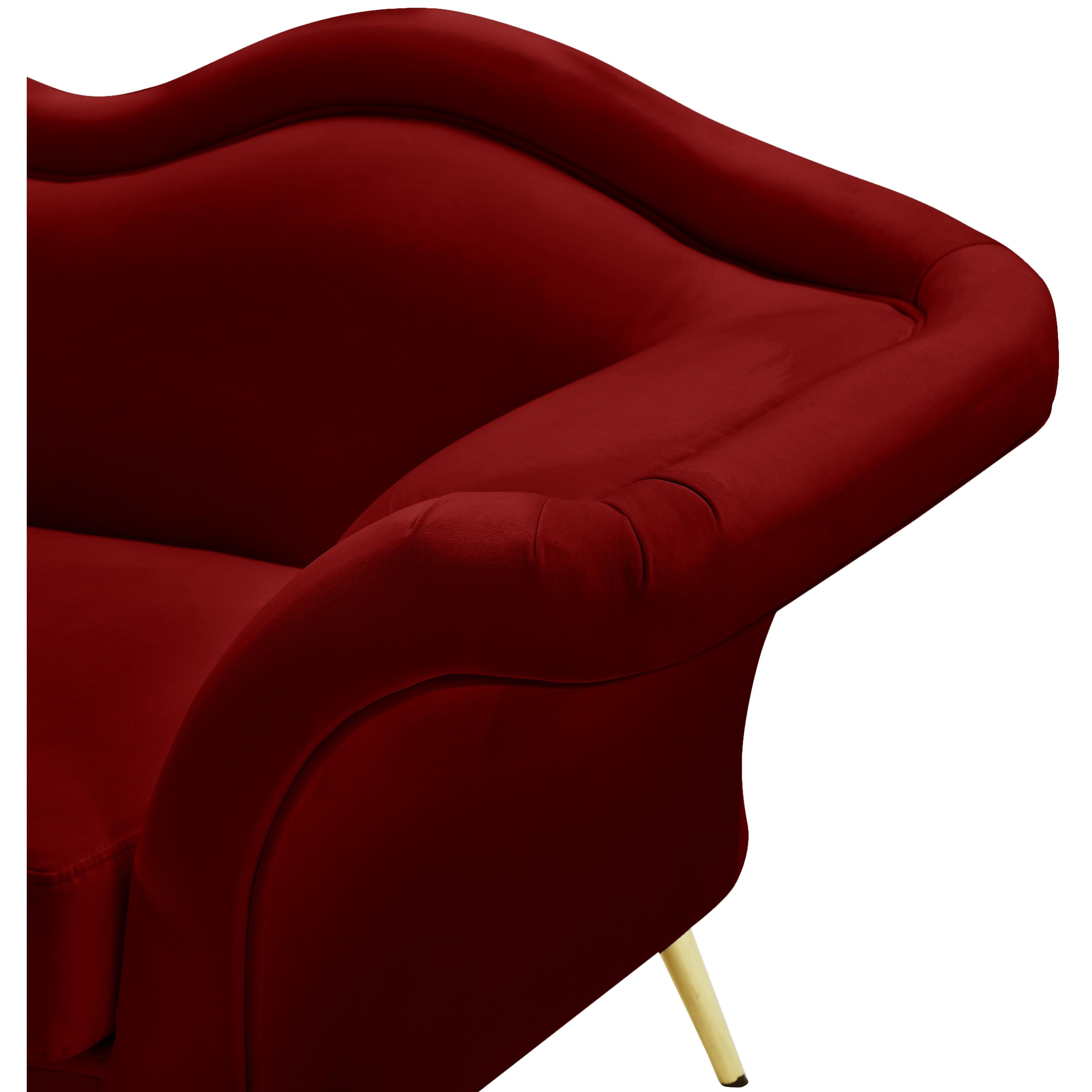 Meridian Lips Red Velvet Chair