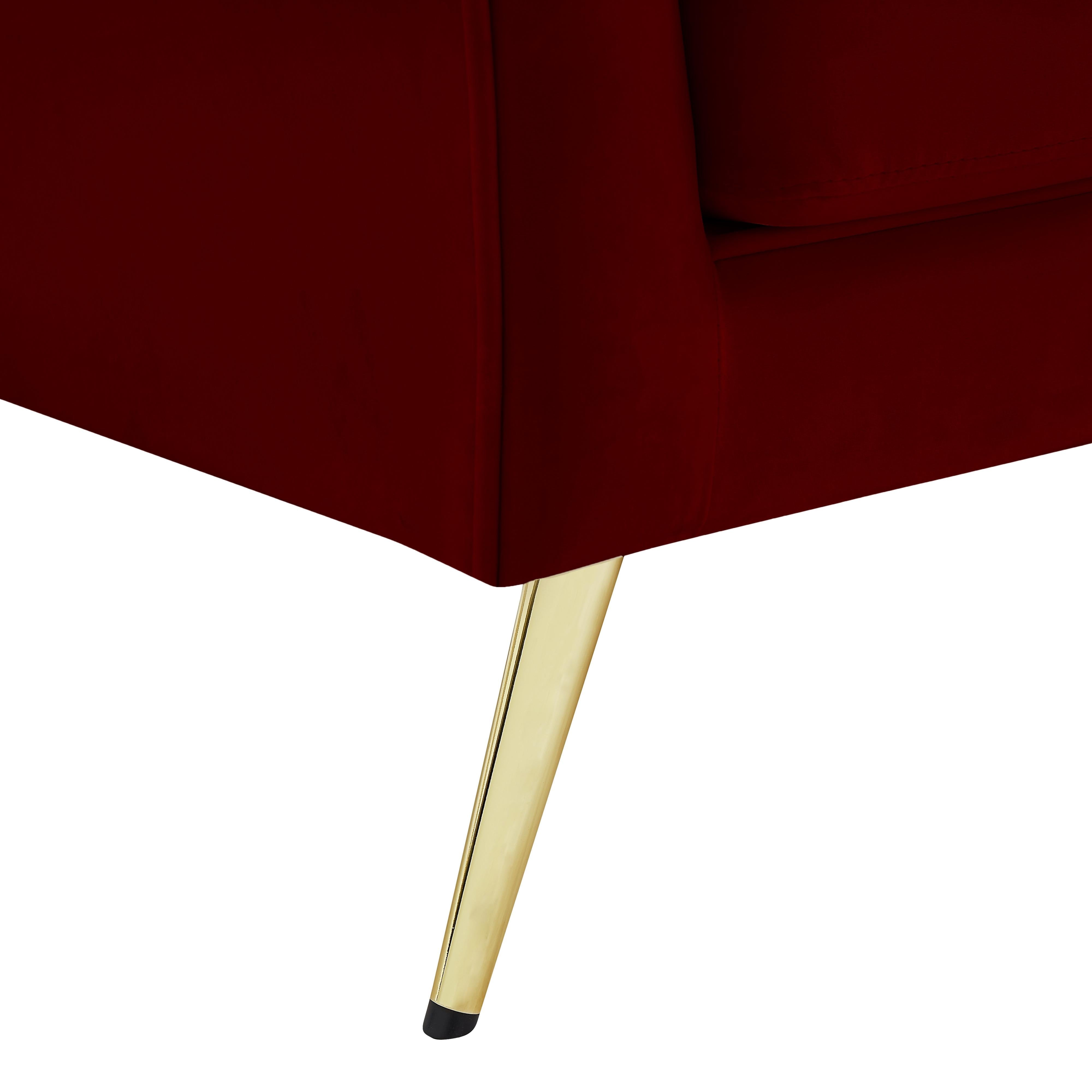 Meridian Lips Red Velvet Chair