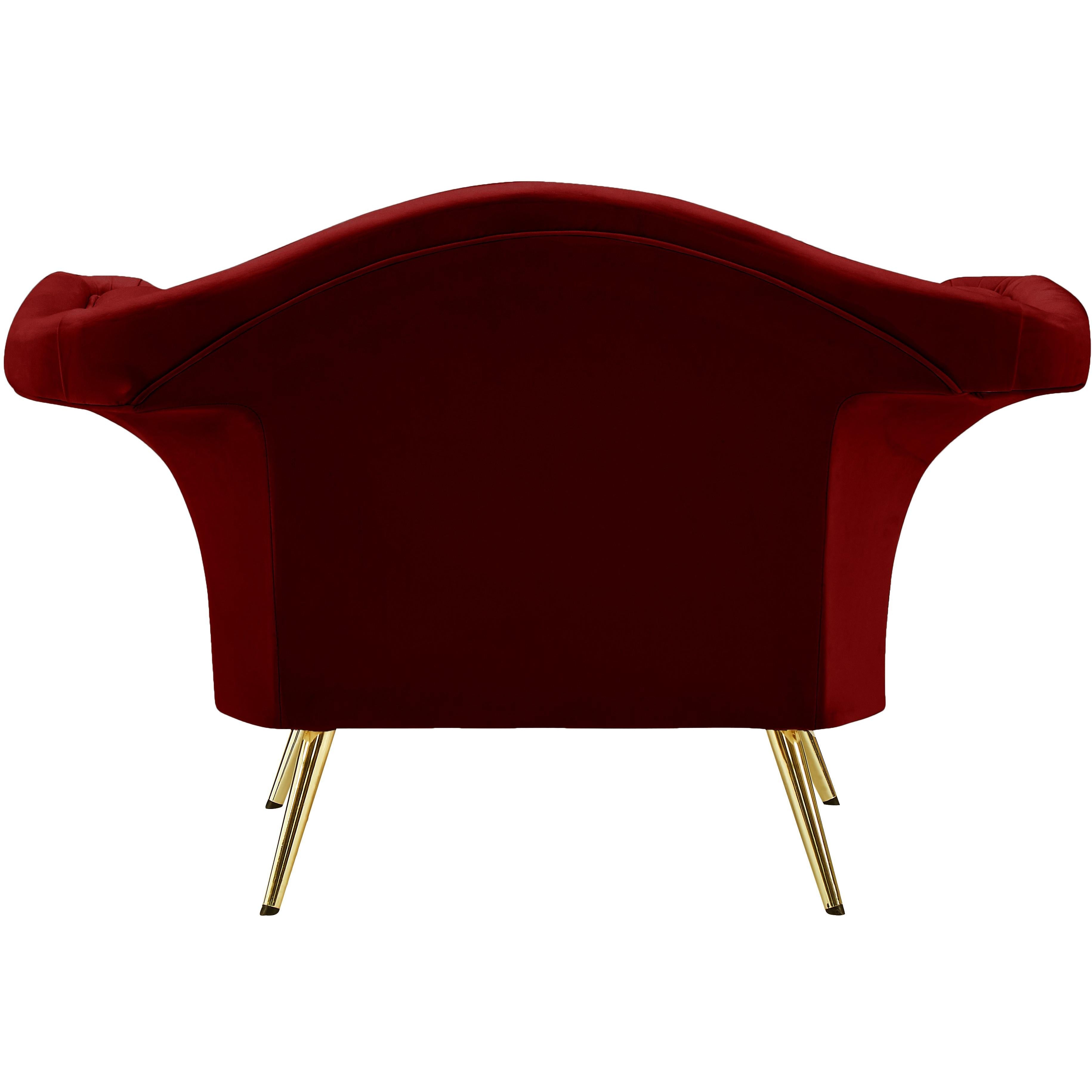 Meridian Lips Red Velvet Chair