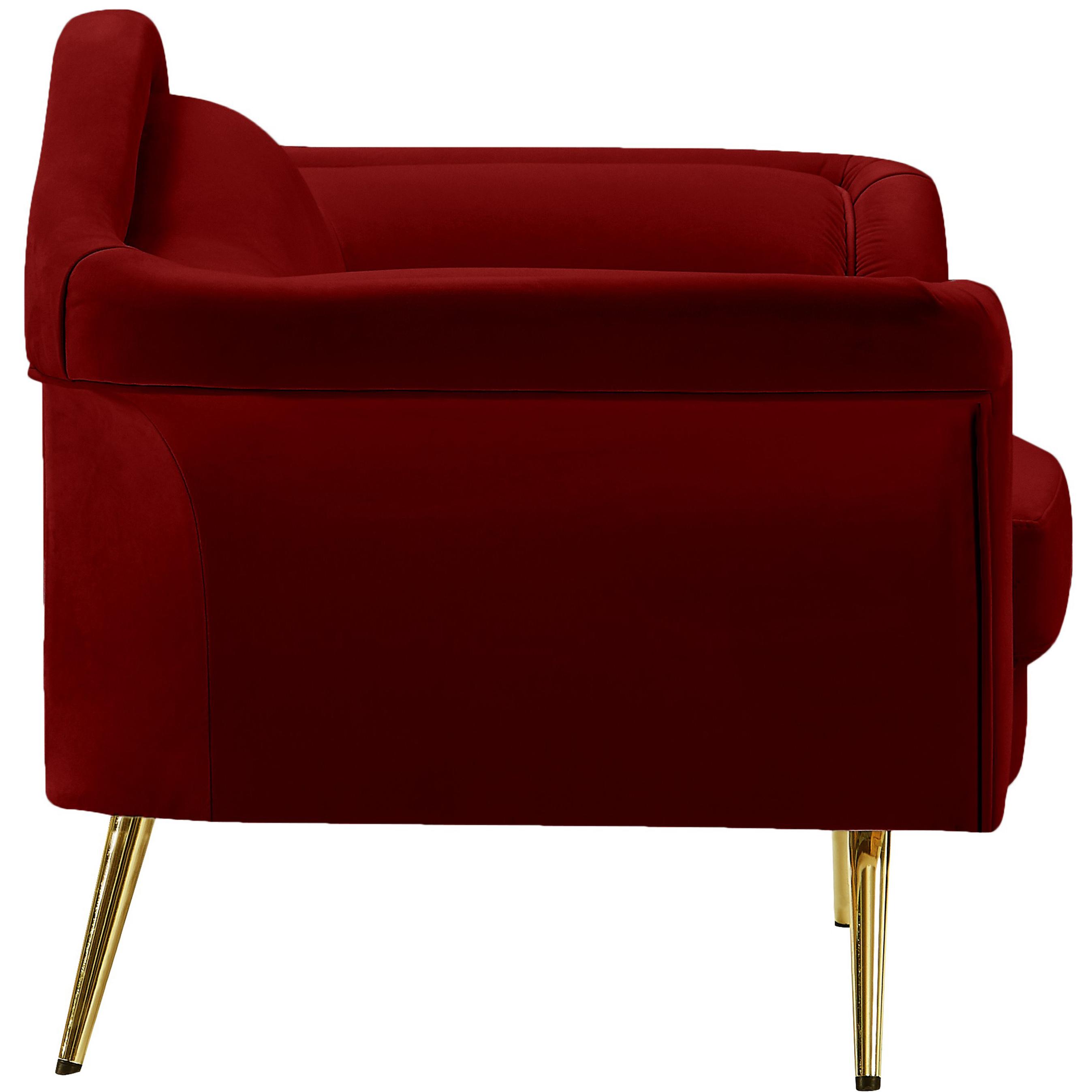 Meridian Lips Red Velvet Chair