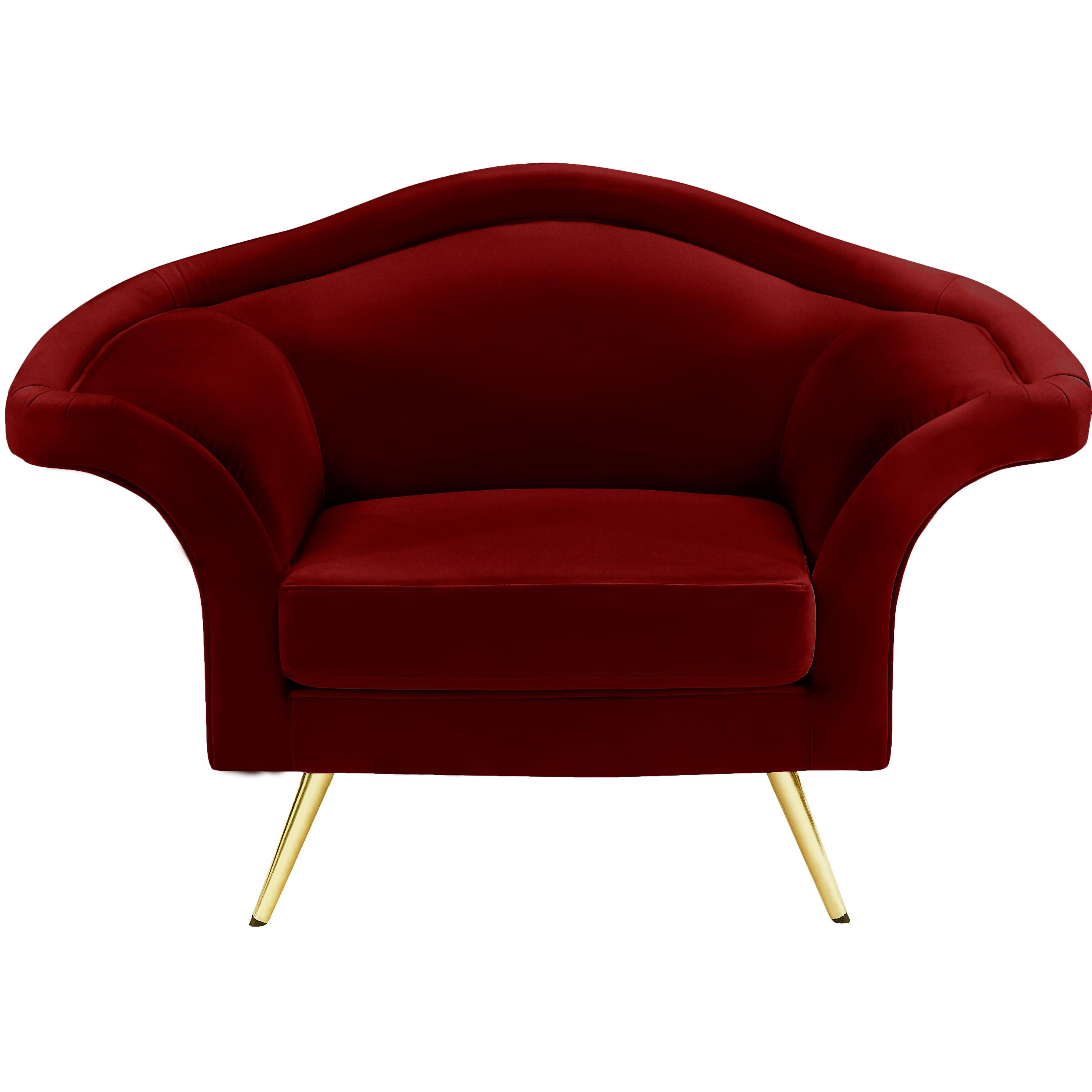 Meridian Lips Red Velvet Chair