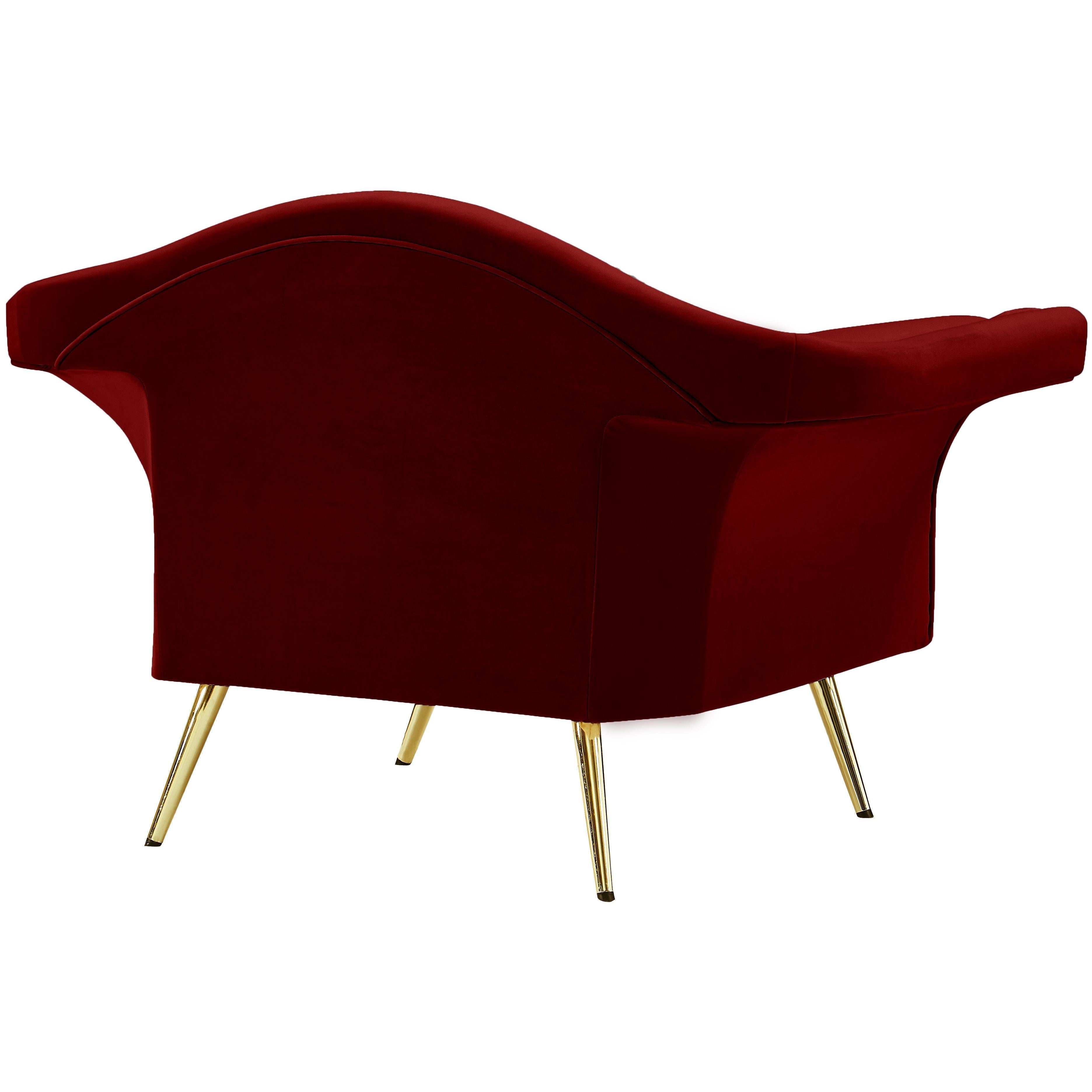 Meridian Lips Red Velvet Chair