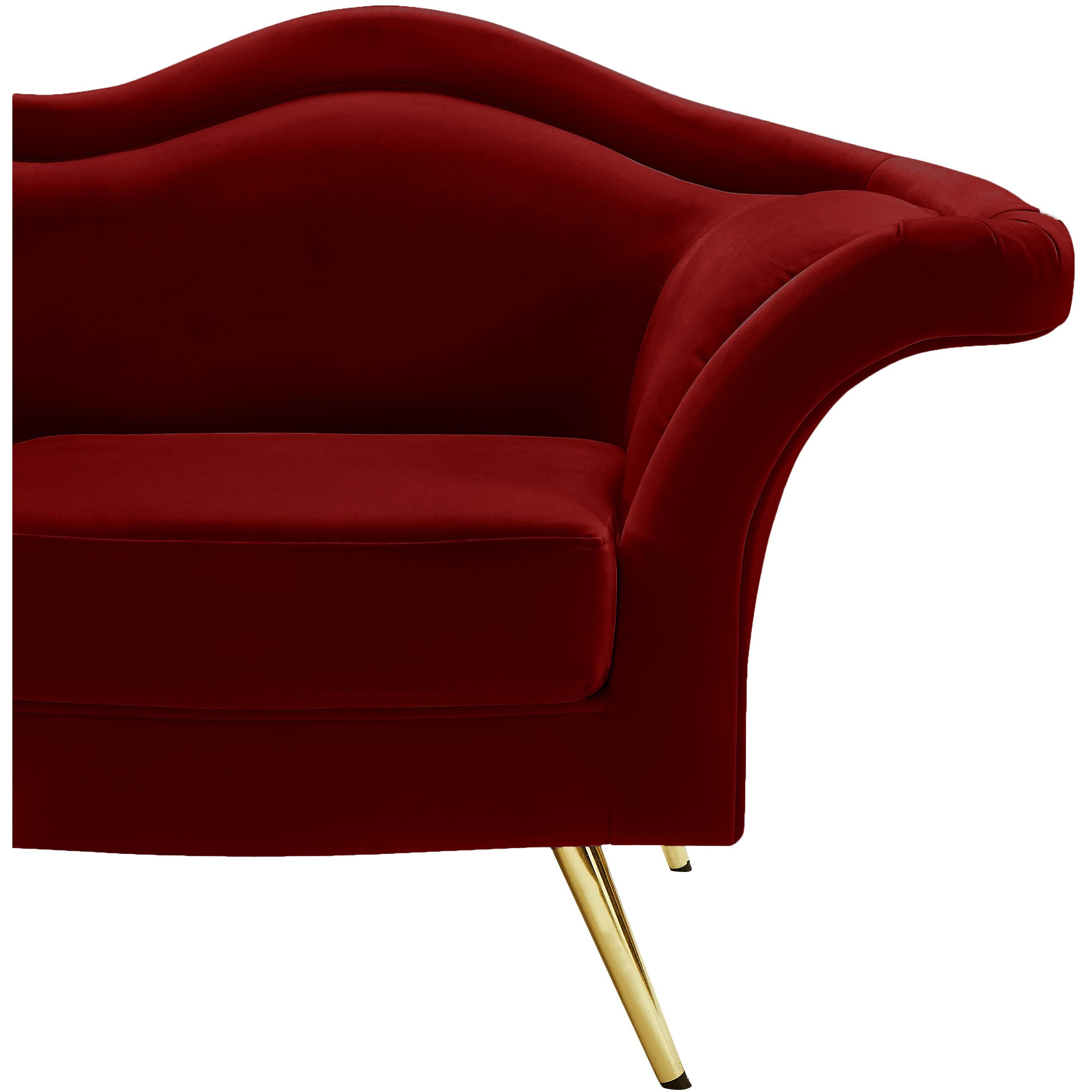 Meridian Lips Red Velvet Chair