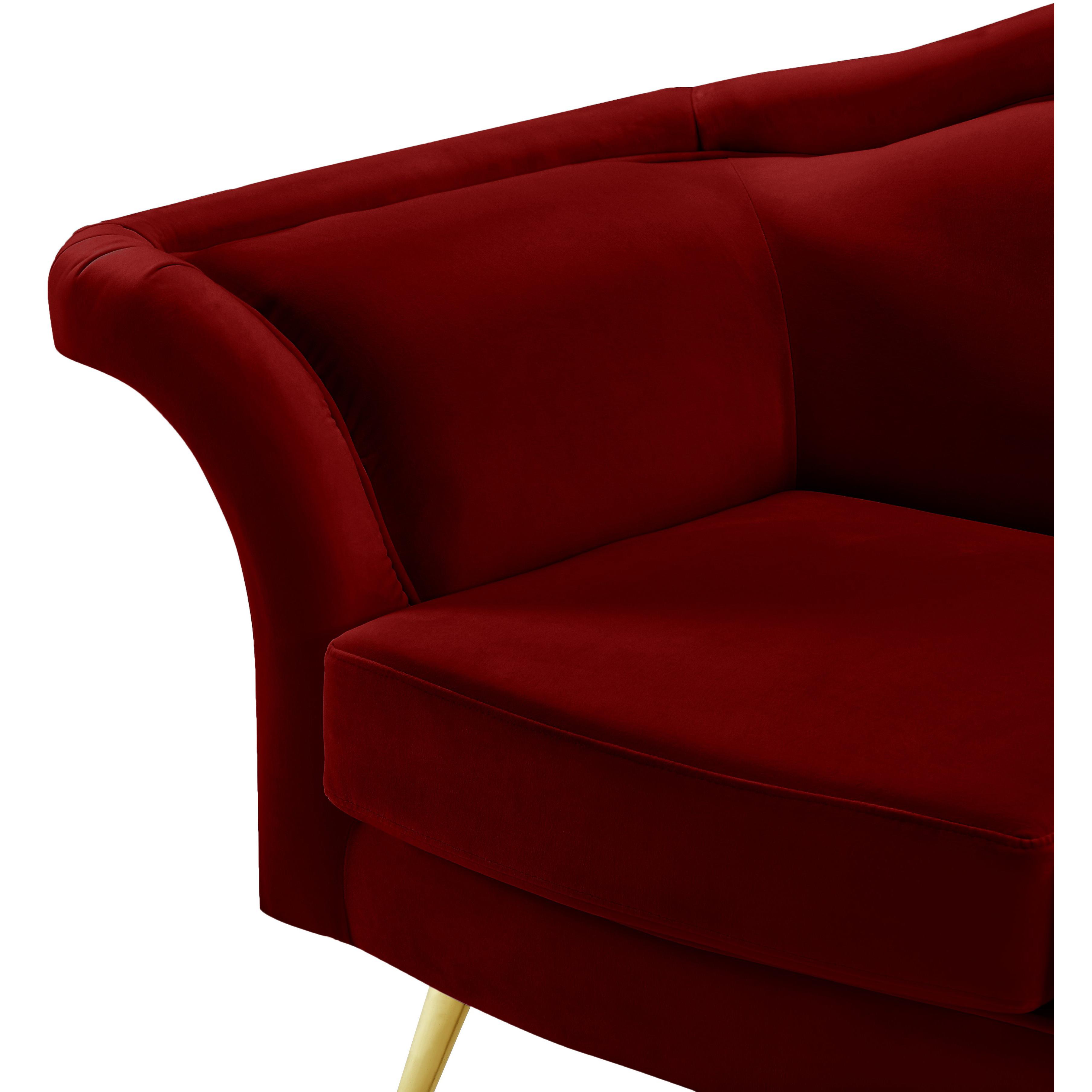 Meridian Lips Red Velvet Chair