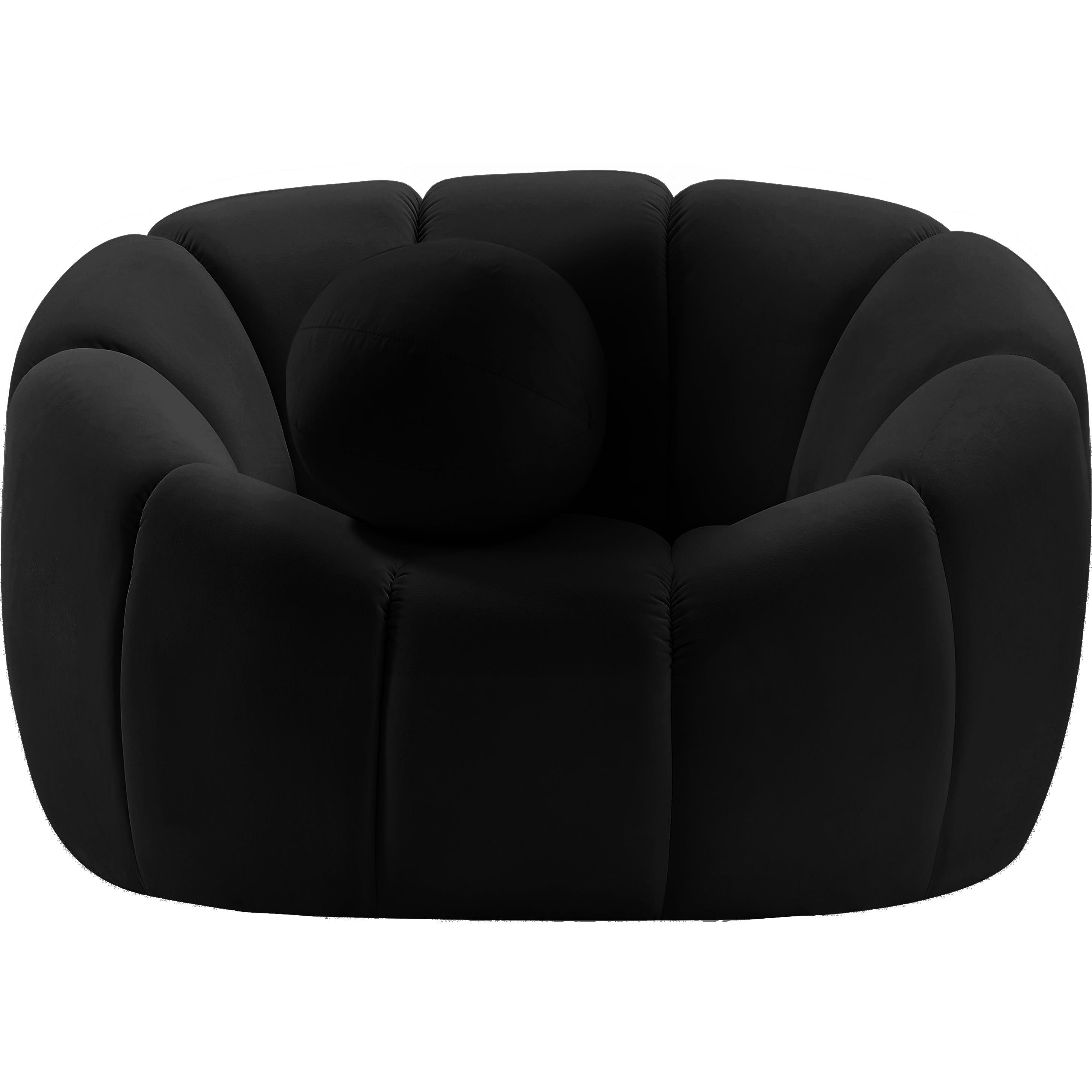 Meridian Elijah Black Velvet Chair