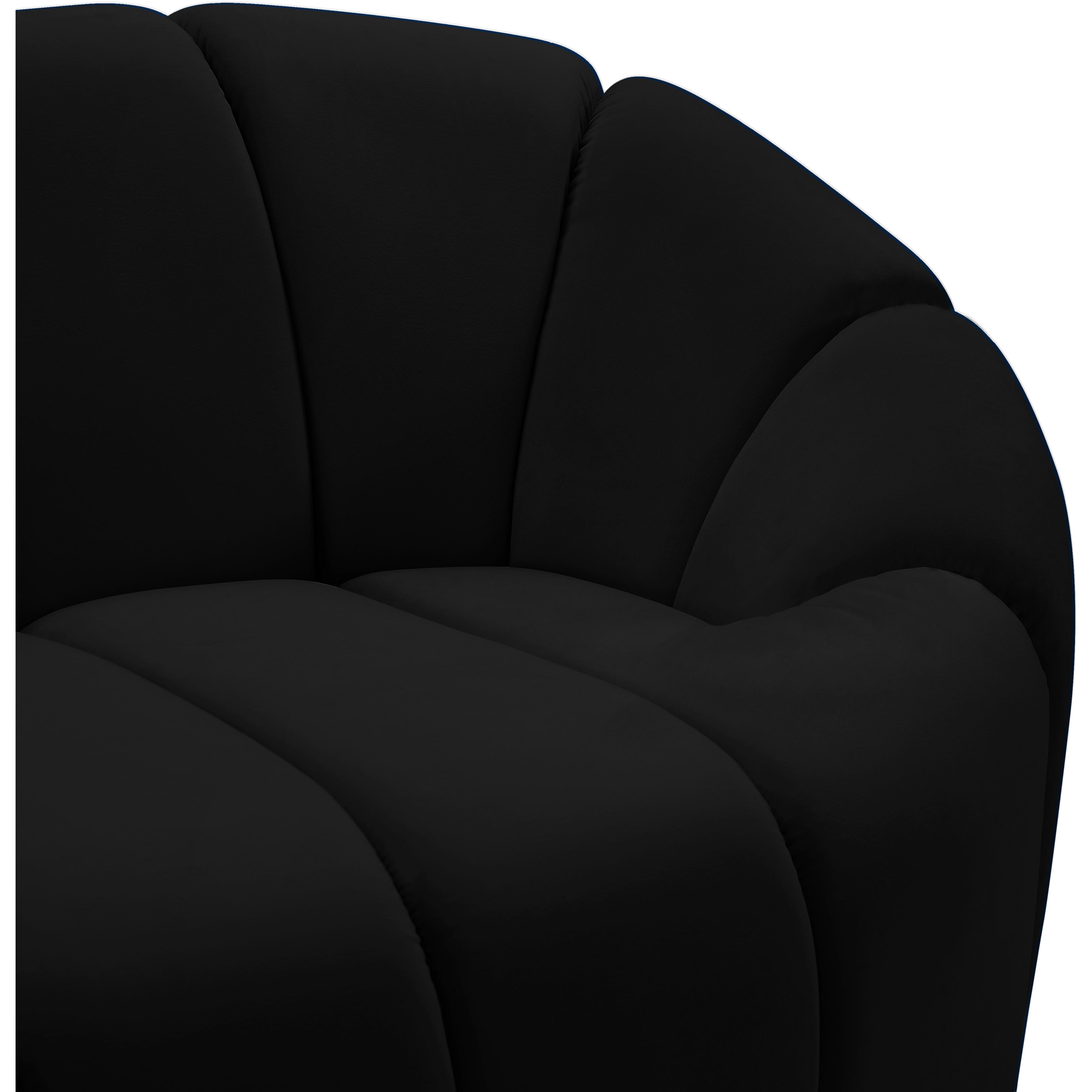 Meridian Elijah Black Velvet Chair