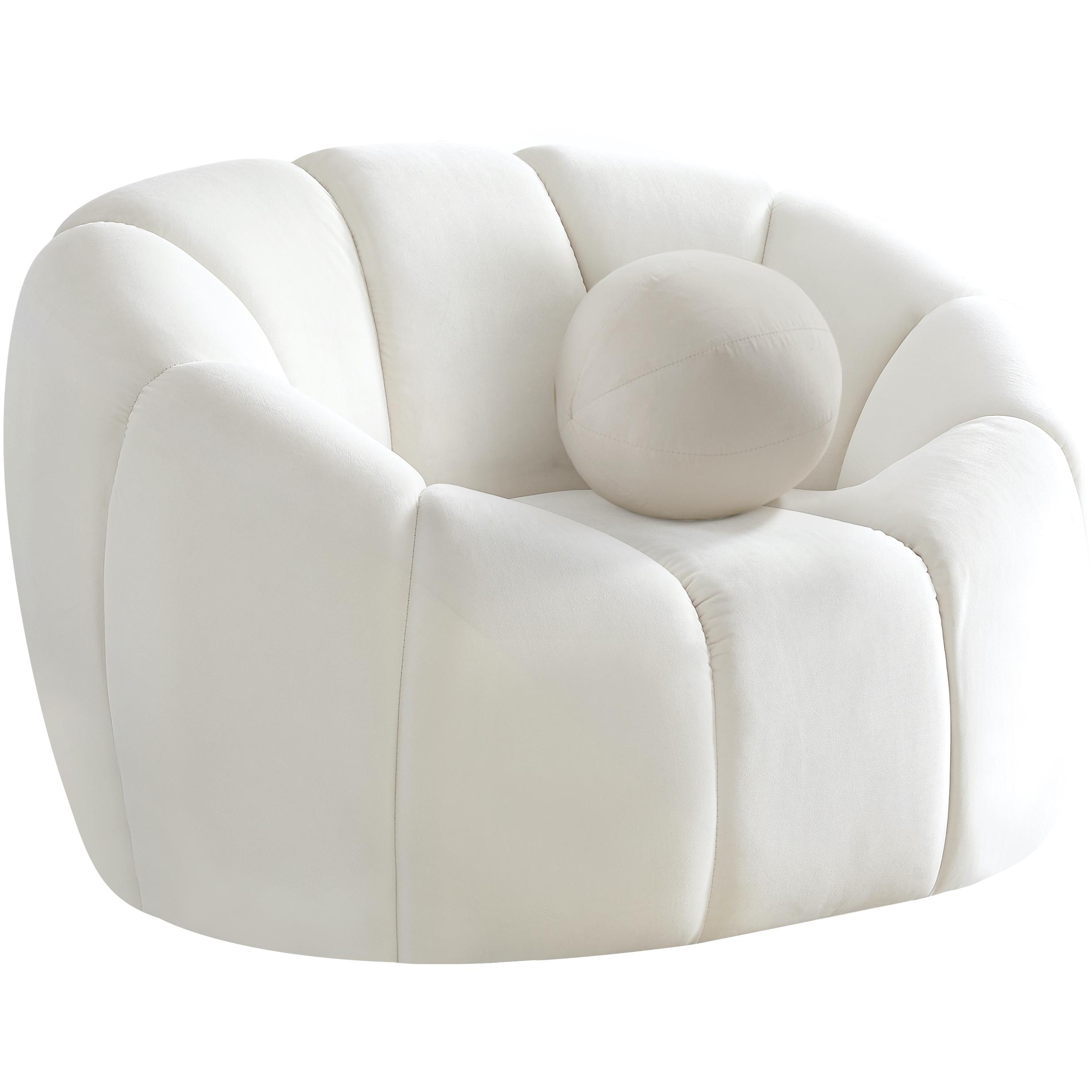 Meridian Elijah Cream Velvet Chair