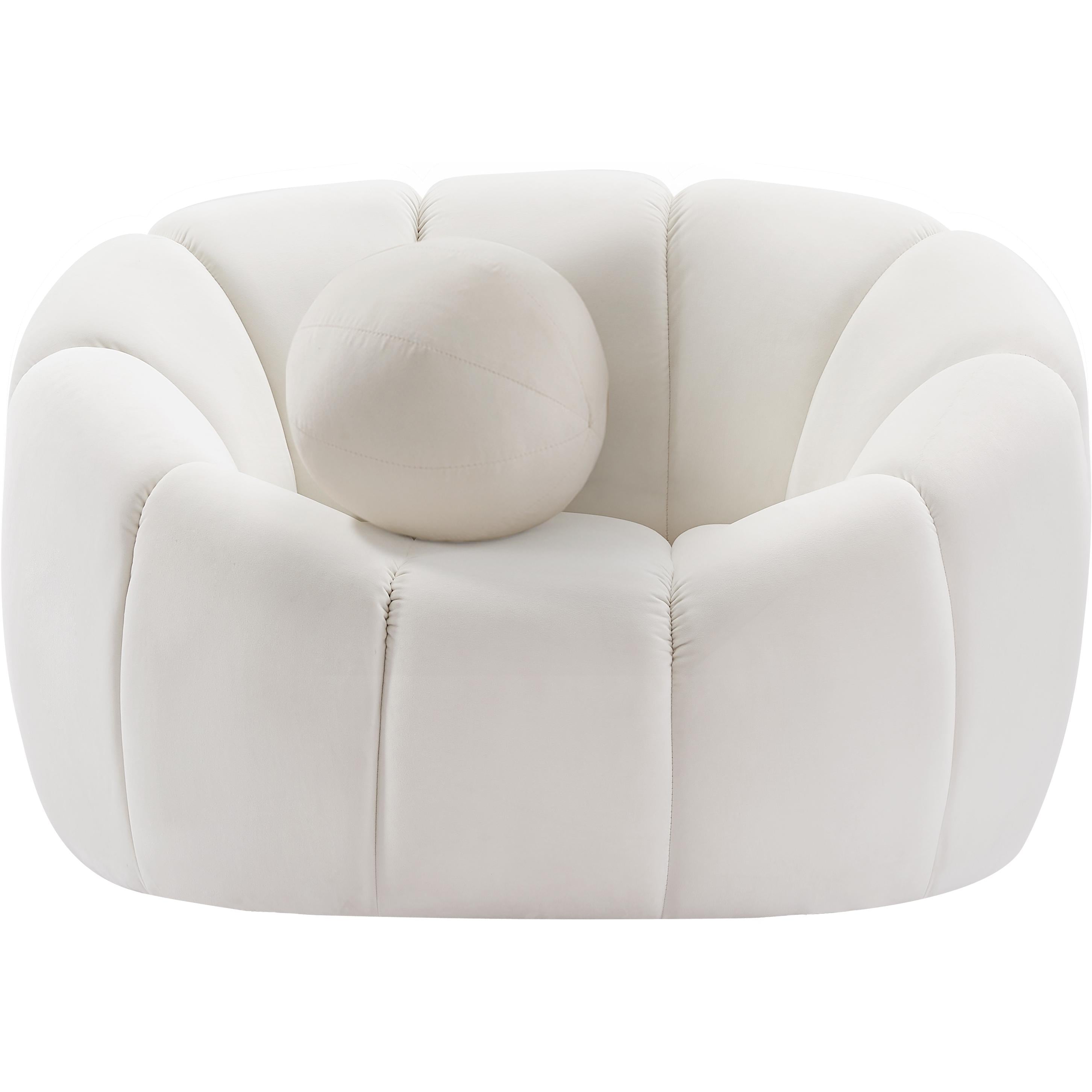 Meridian Elijah Cream Velvet Chair