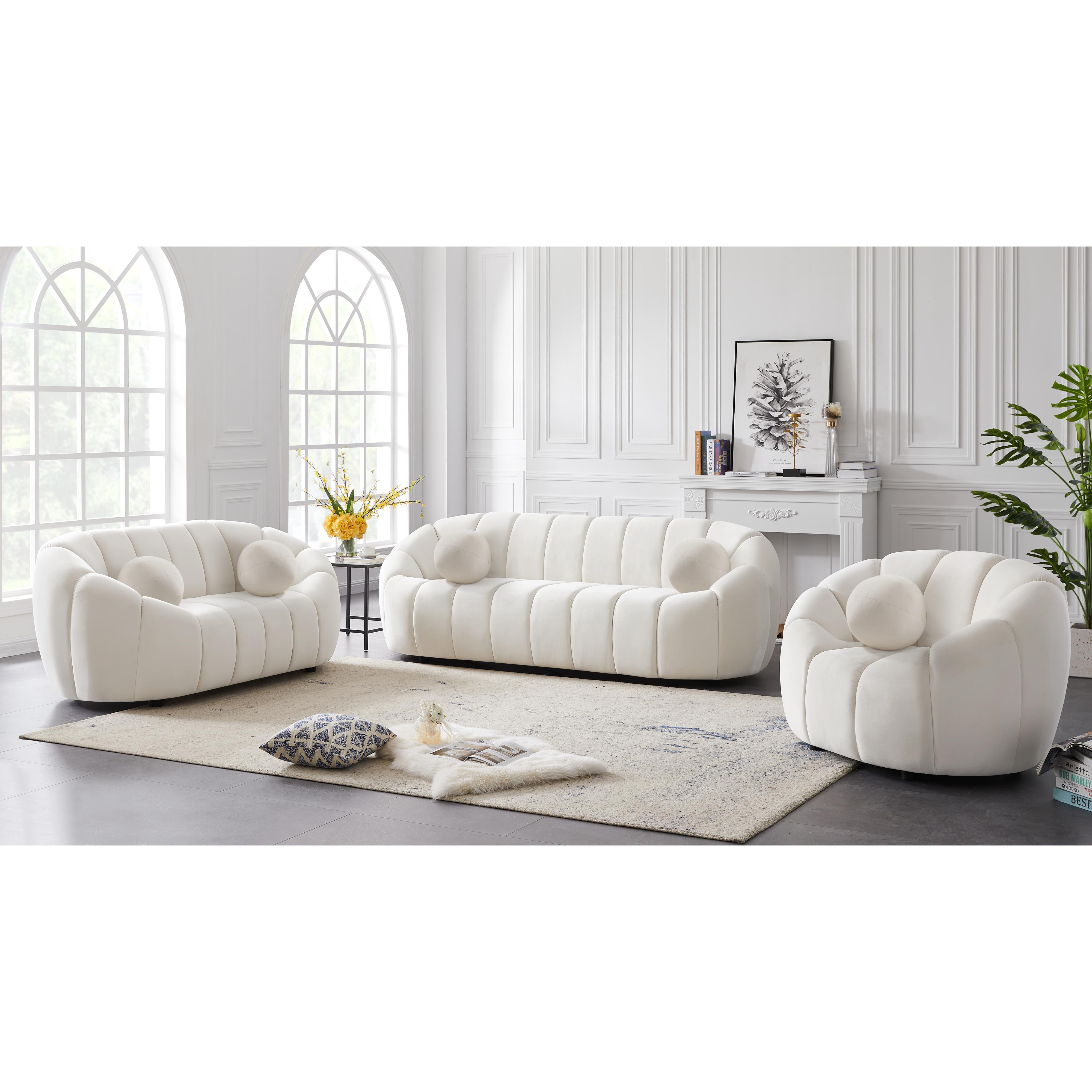 Meridian Elijah Cream Velvet Chair