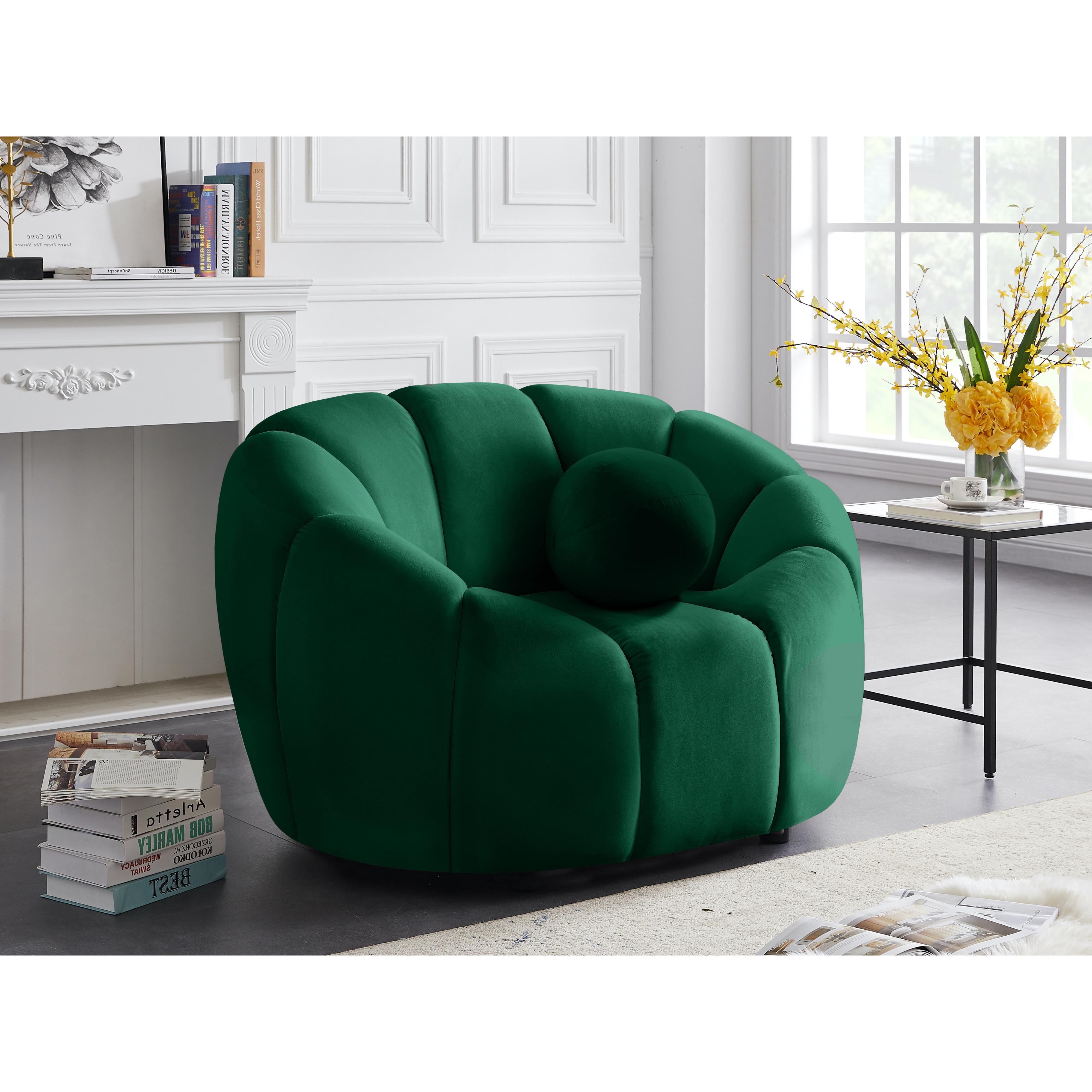 Meridian Elijah Green Velvet Chair