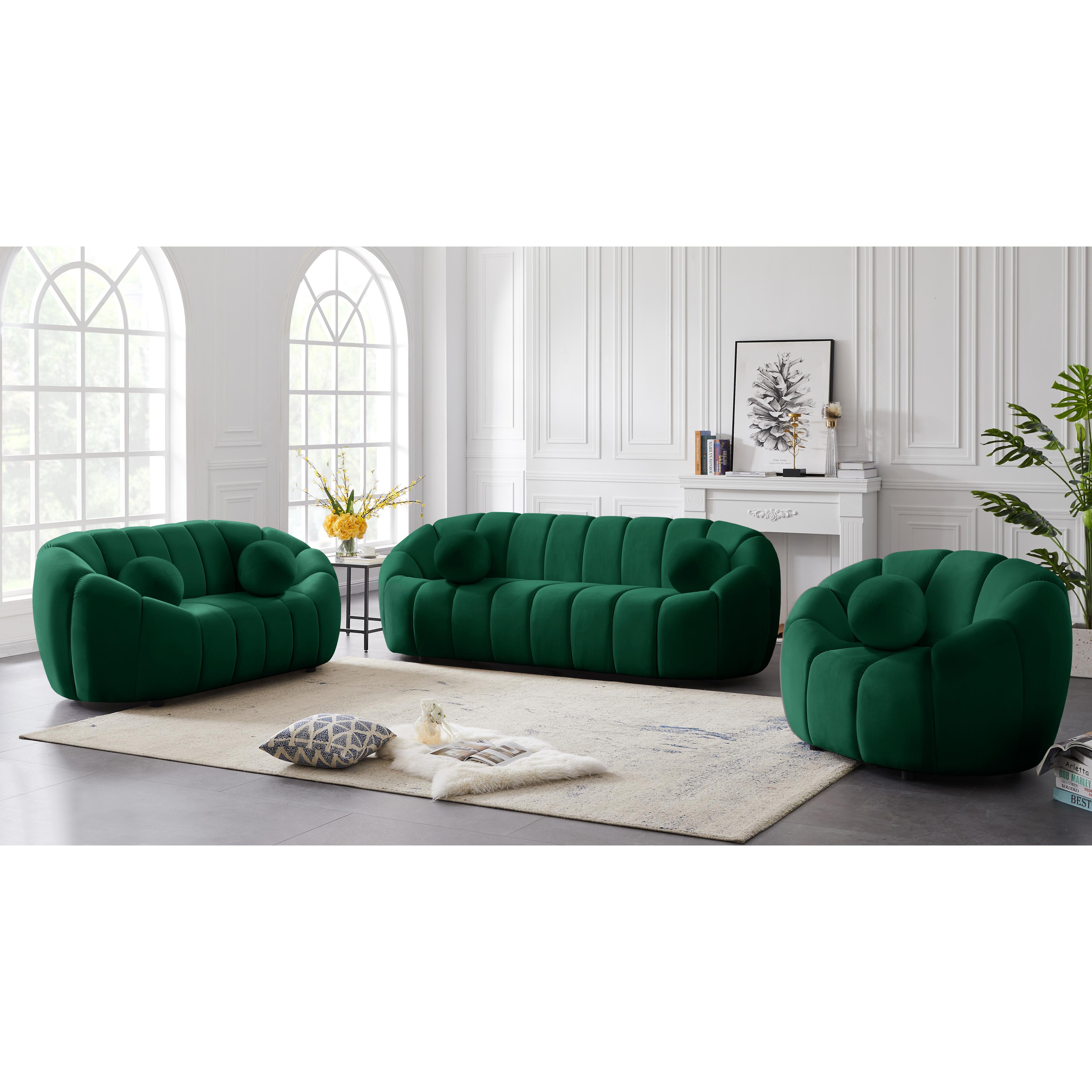 Meridian Elijah Green Velvet Chair