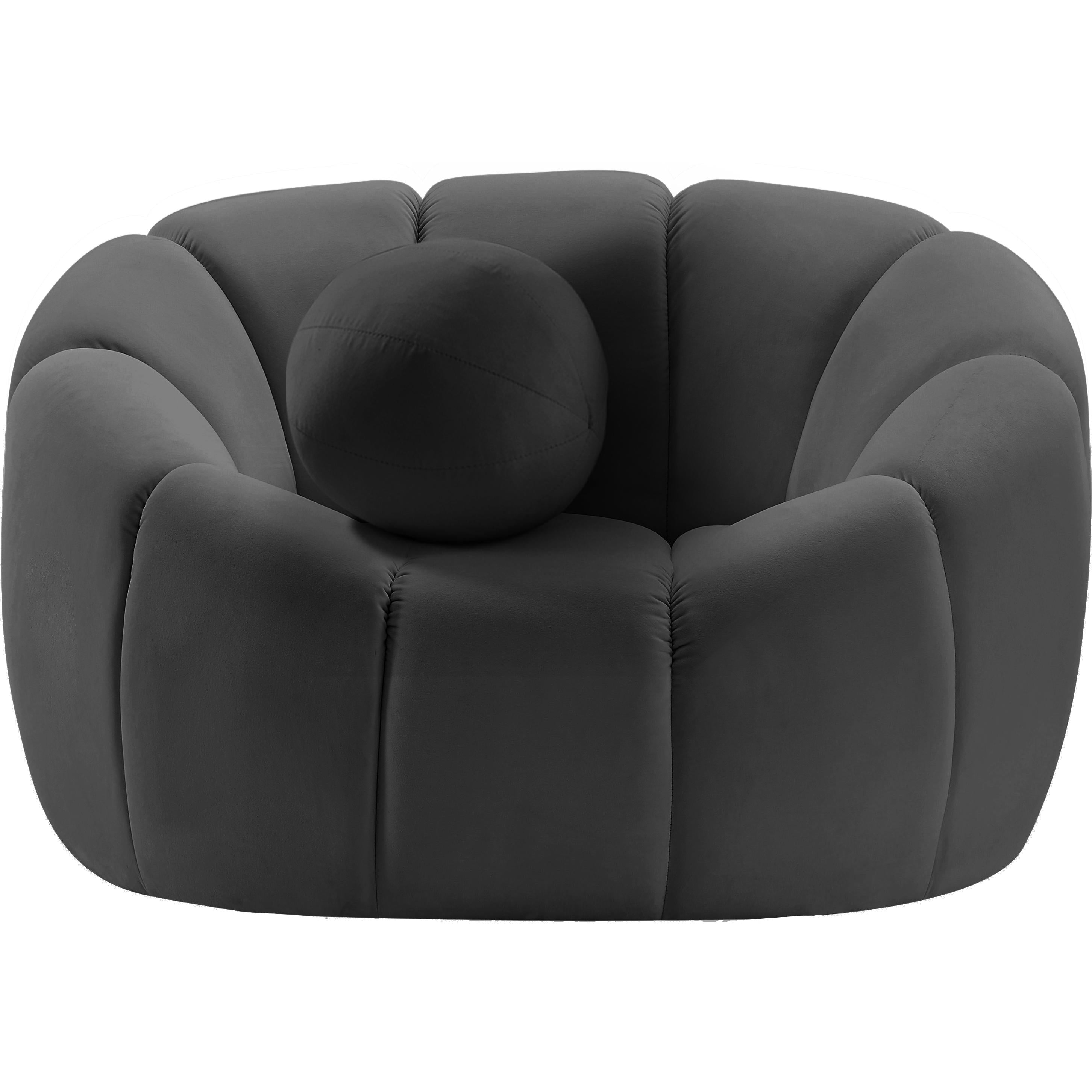 Meridian Elijah Grey Velvet Chair