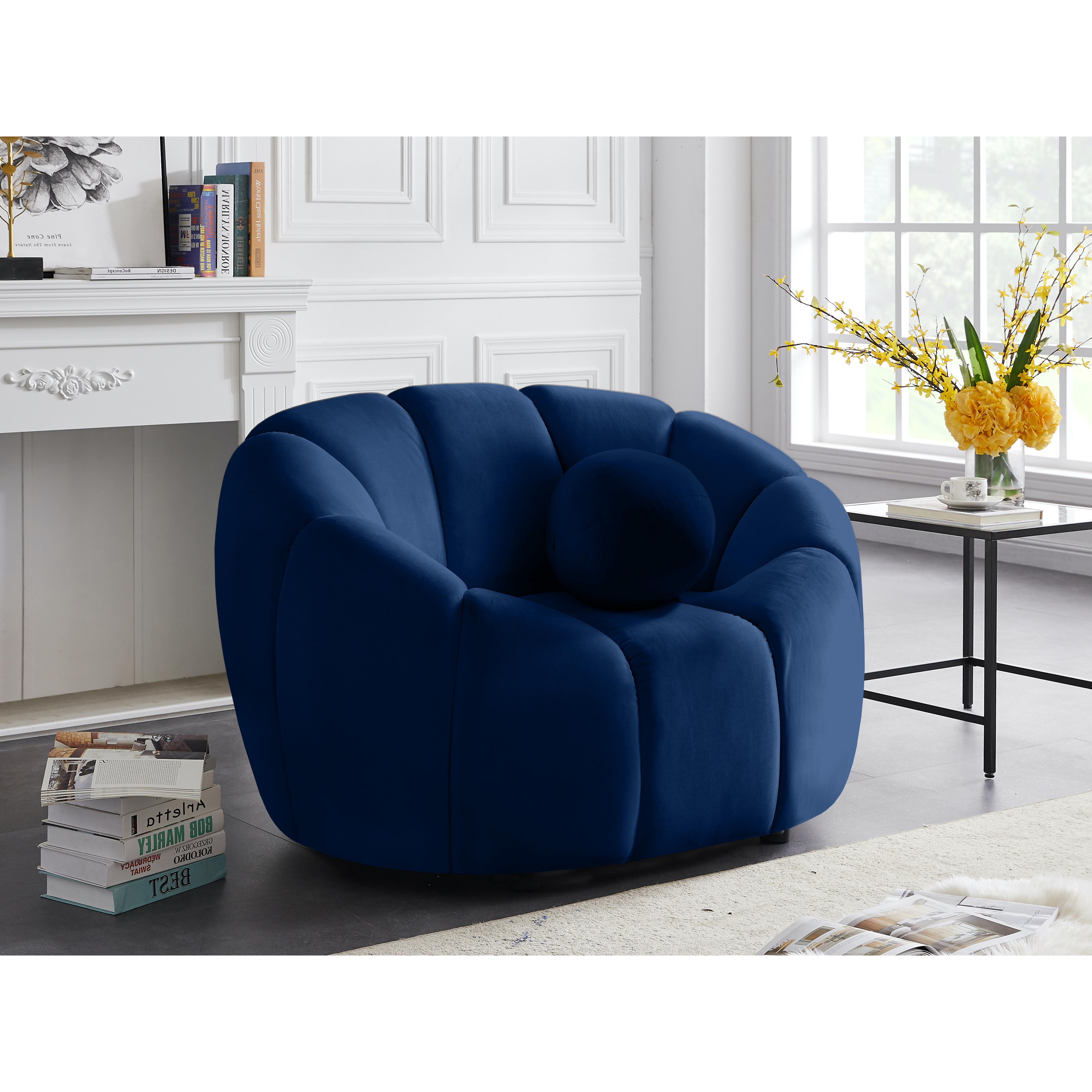 Meridian Elijah Navy Velvet Chair