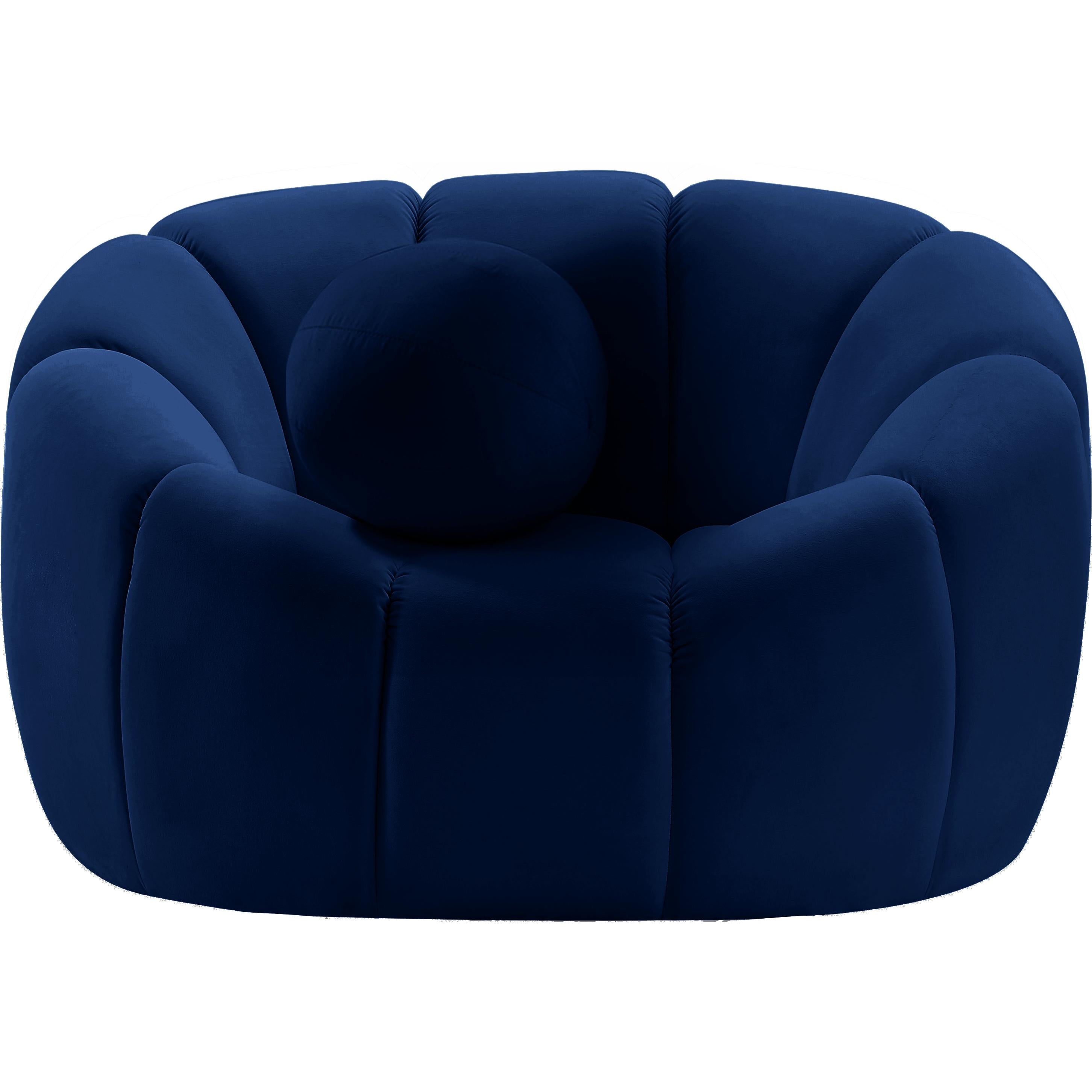 Meridian Elijah Navy Velvet Chair