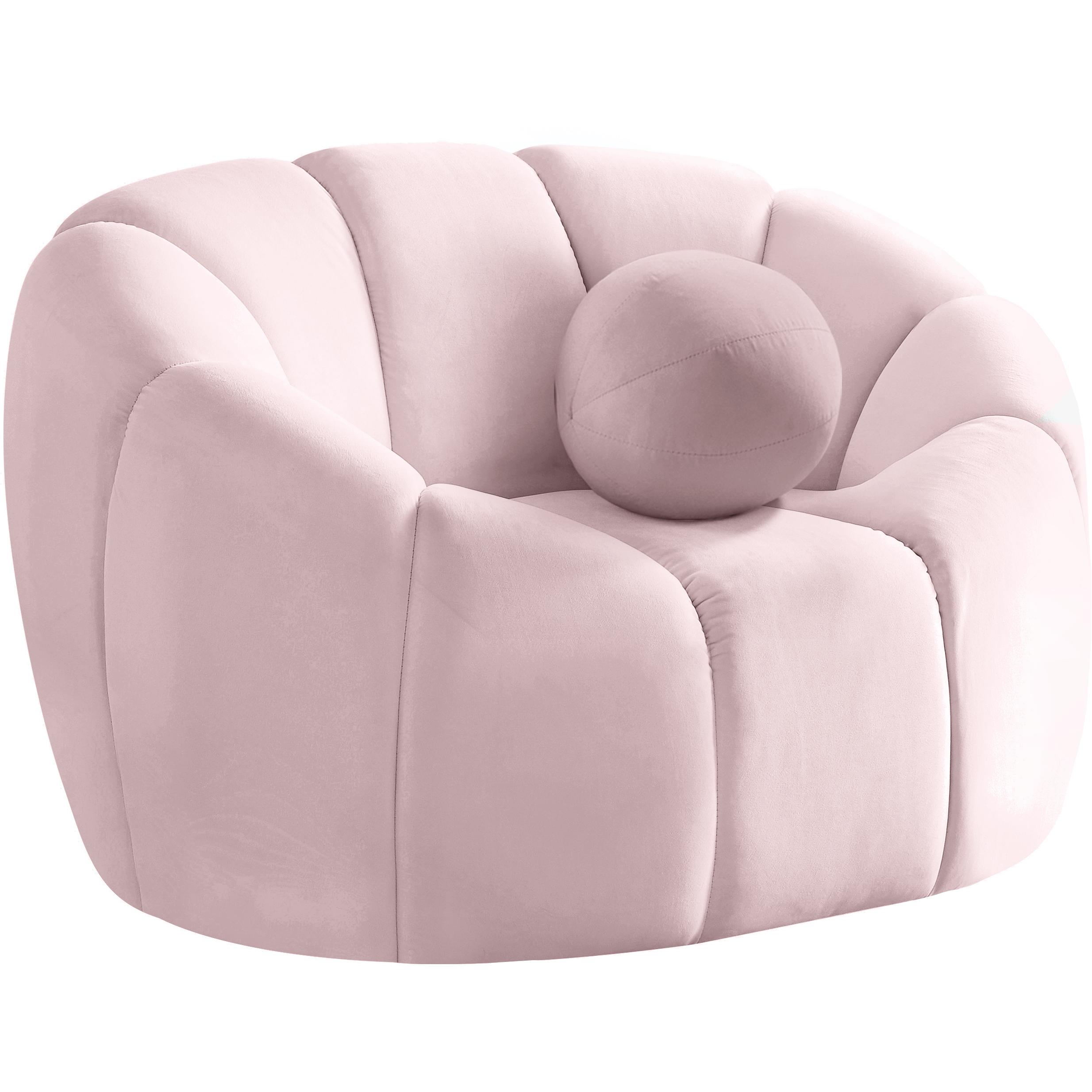 Meridian Elijah Pink Velvet Chair