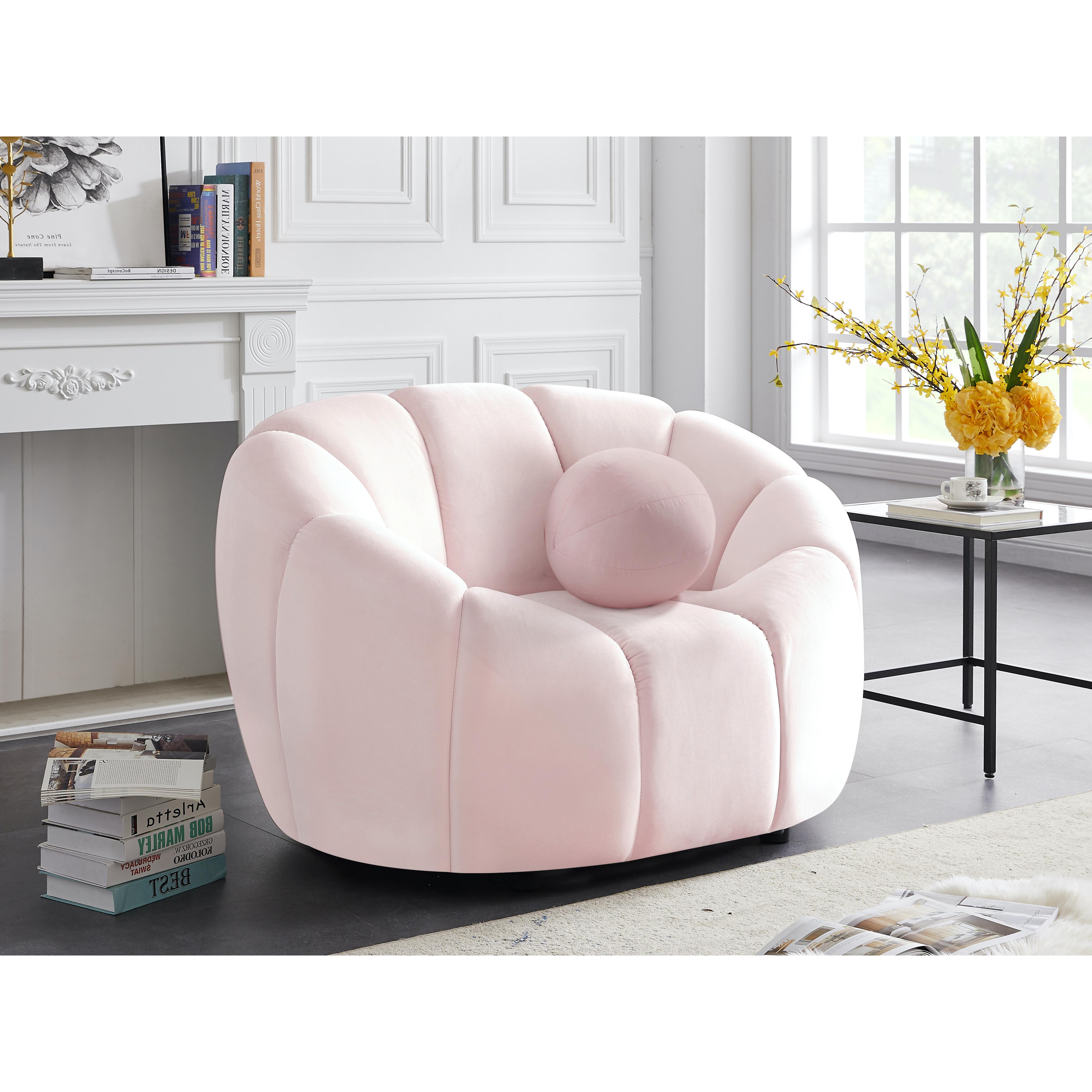 Meridian Elijah Pink Velvet Chair