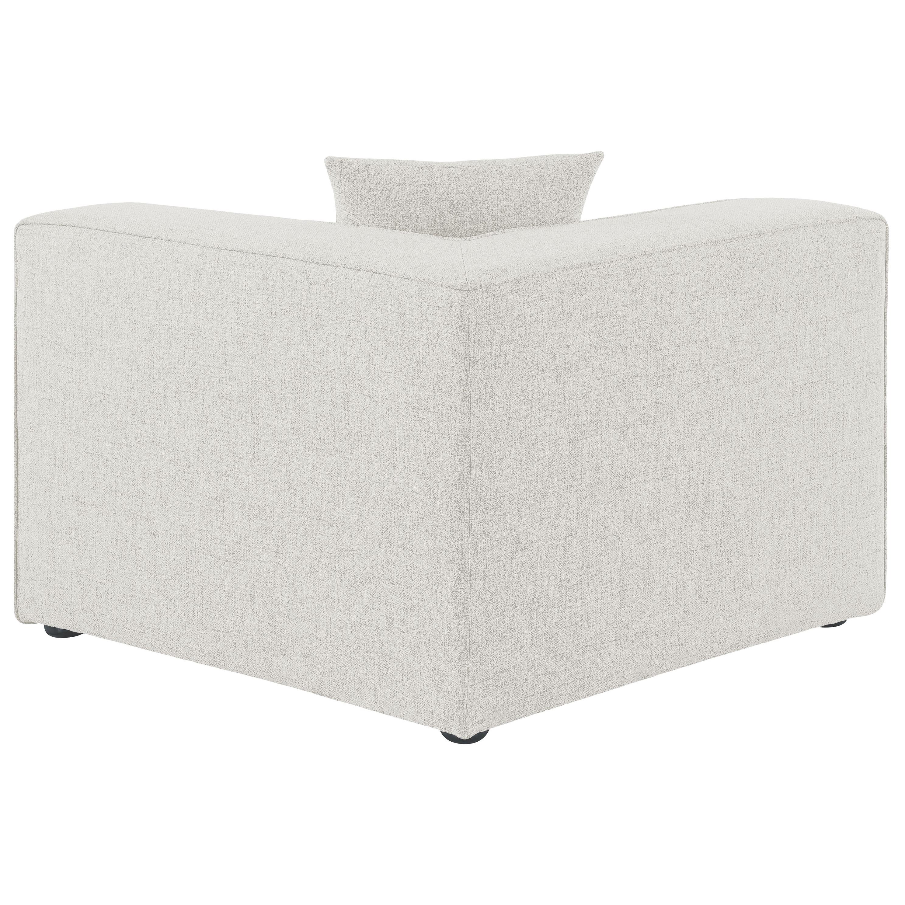Meridian Cube Cream Durable Linen Textured Corner Chair