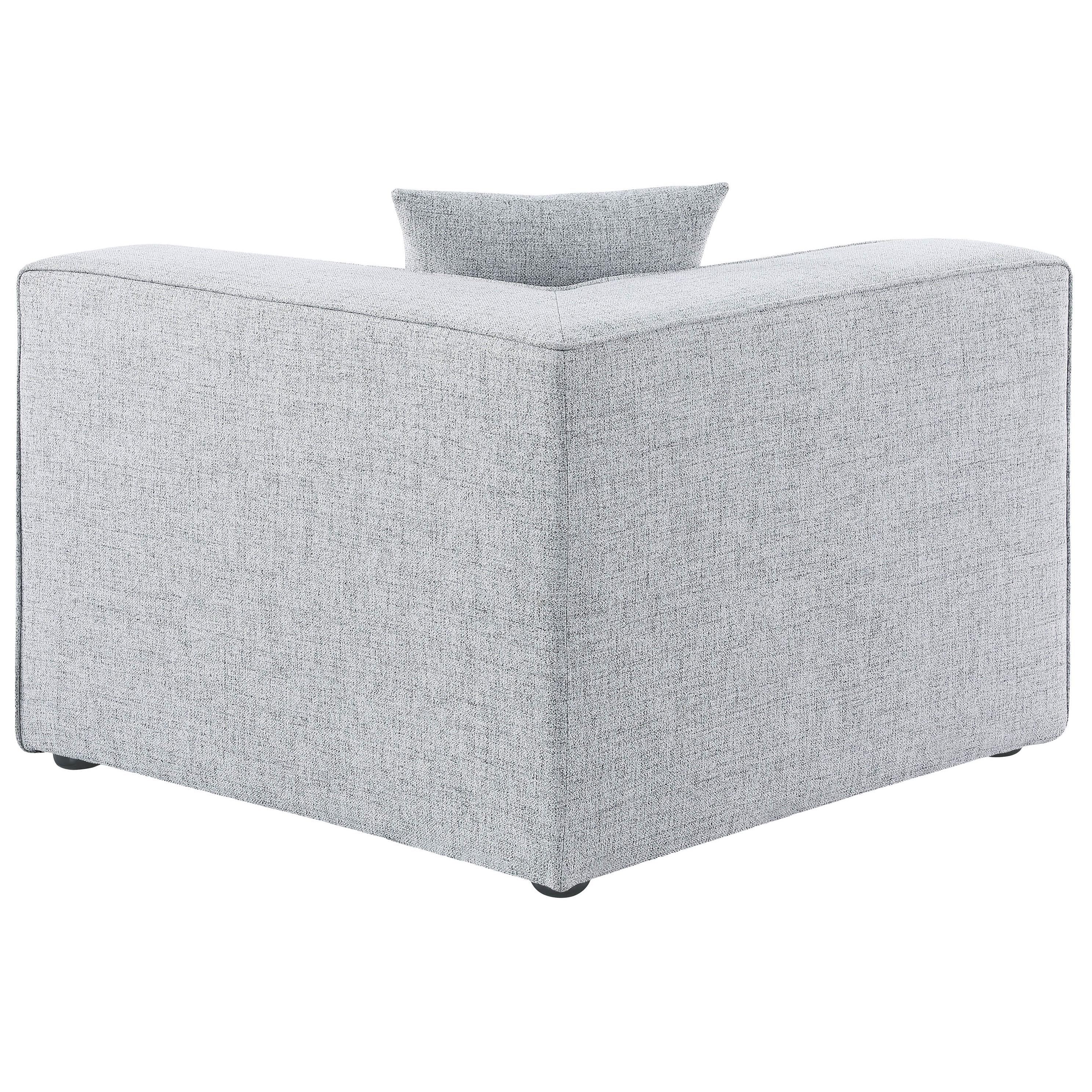 Meridian Cube Grey Durable Linen Textured Corner Chair