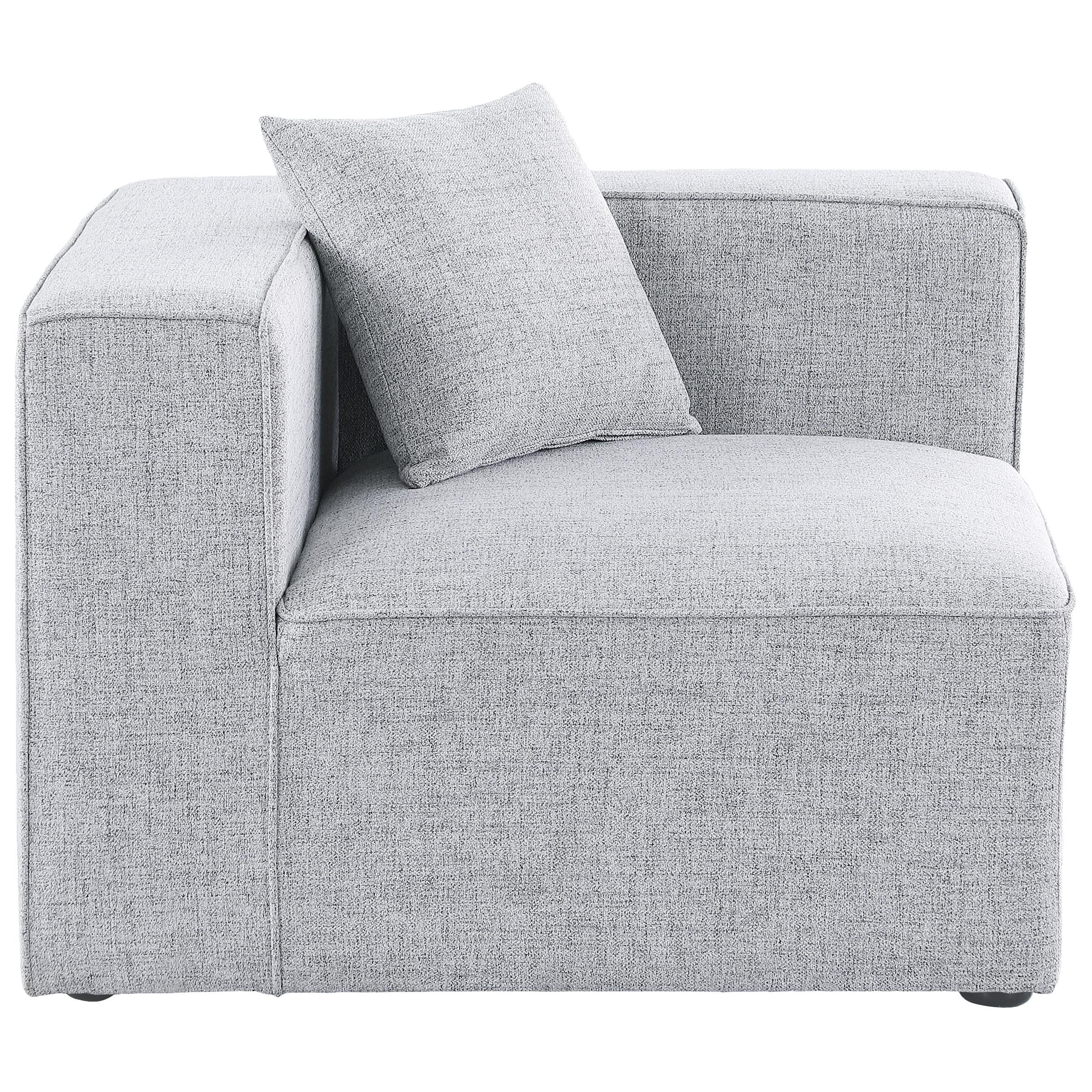 Meridian Cube Grey Durable Linen Textured Corner Chair