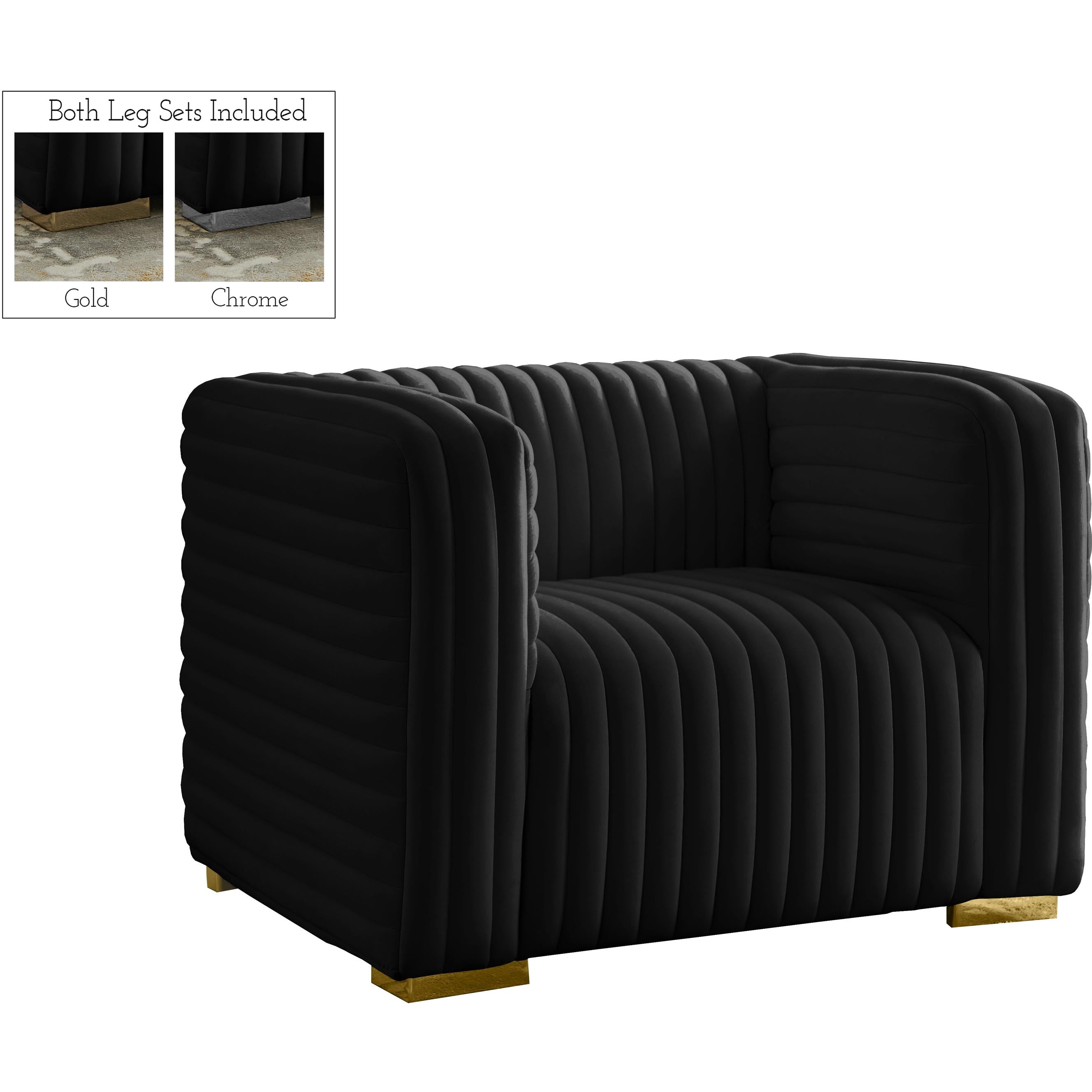 Meridian Ravish Black Velvet Chair