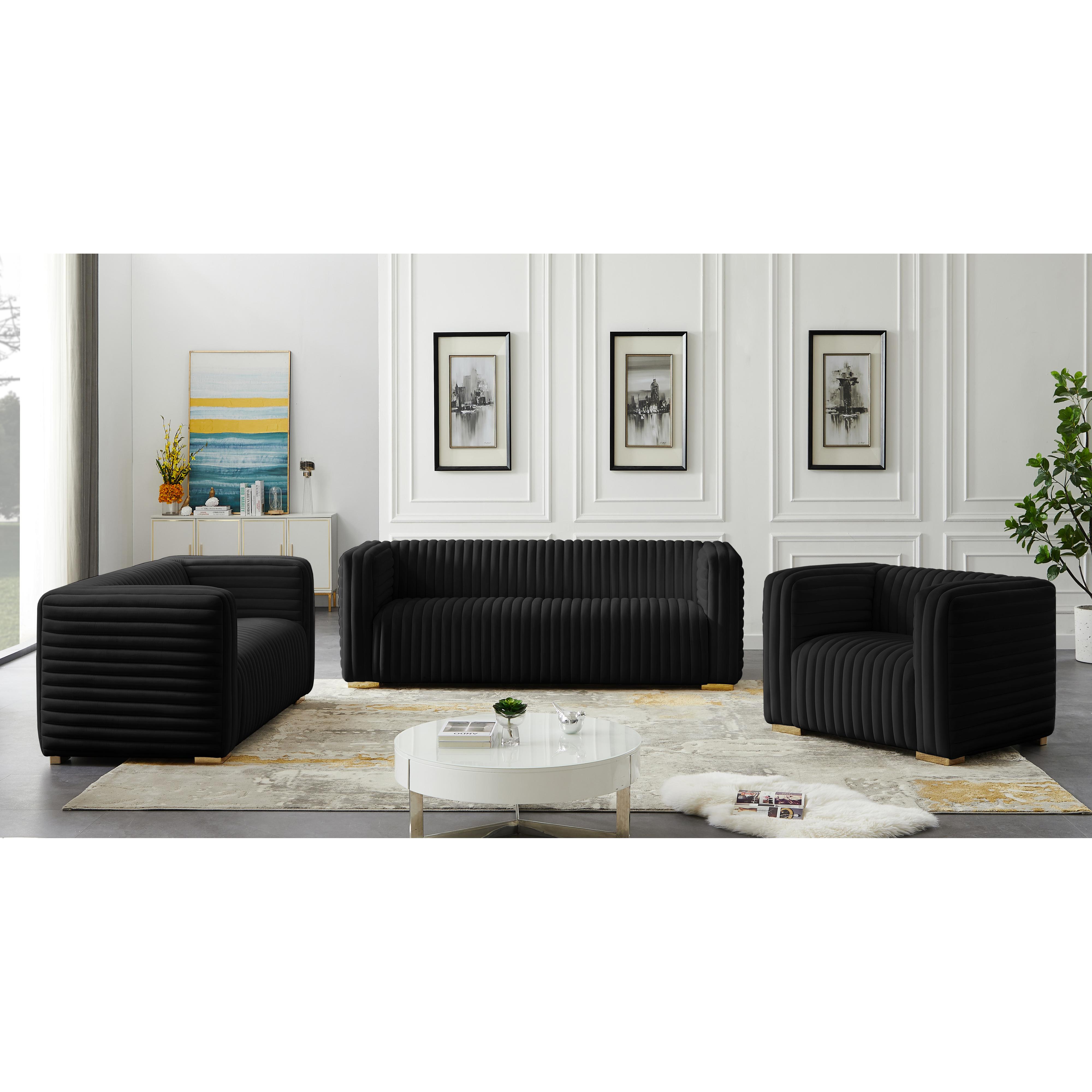 Meridian Ravish Black Velvet Chair