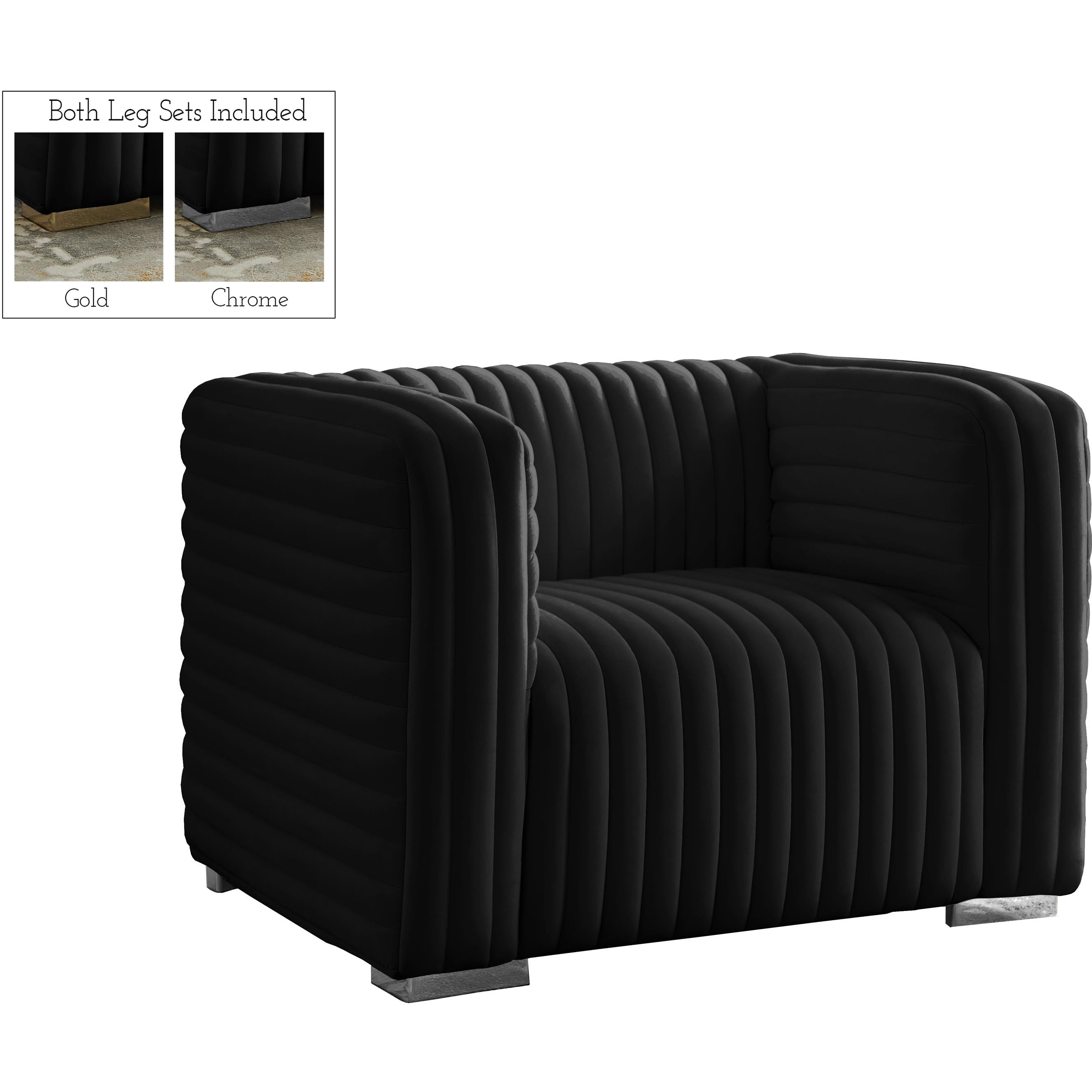 Meridian Ravish Black Velvet Chair