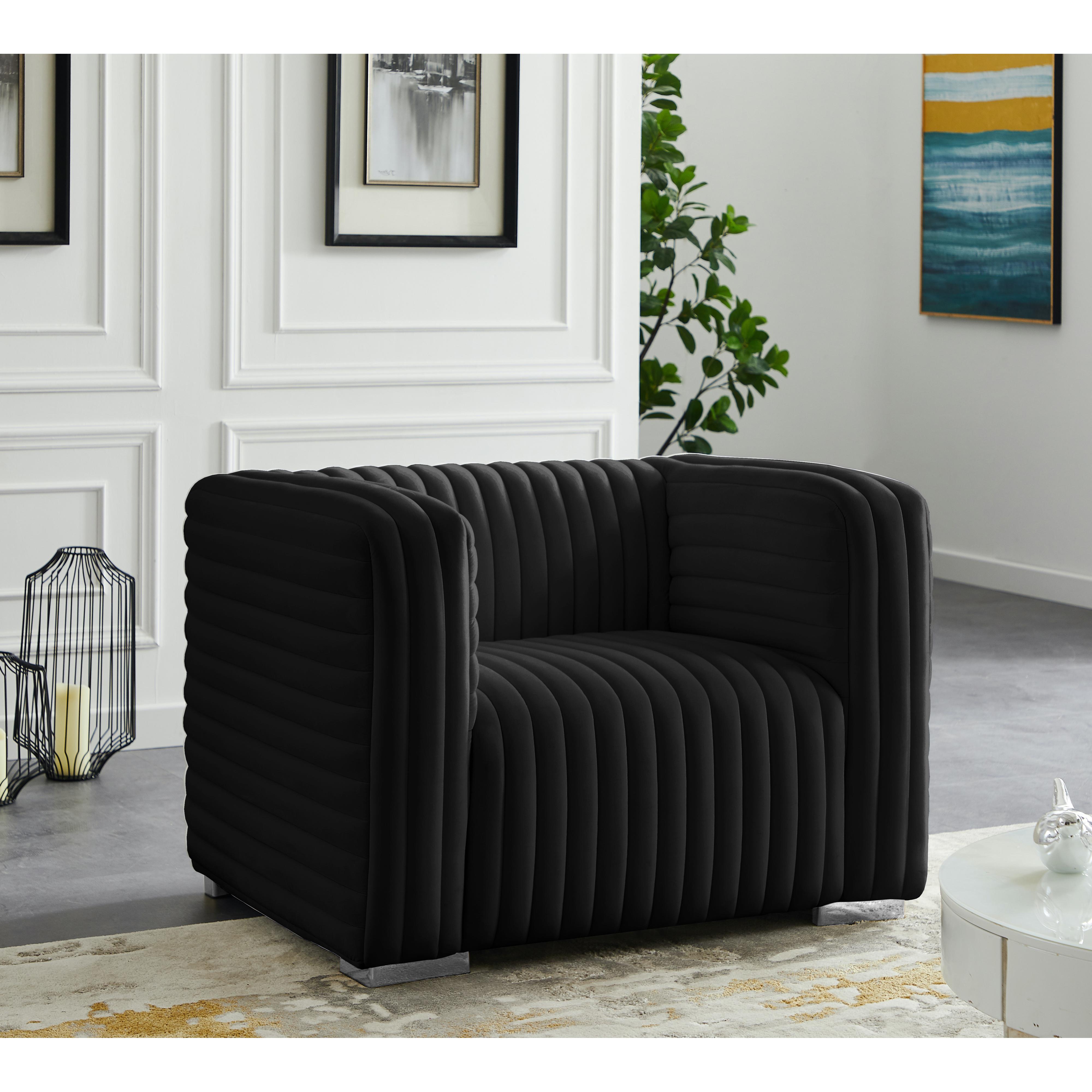 Meridian Ravish Black Velvet Chair