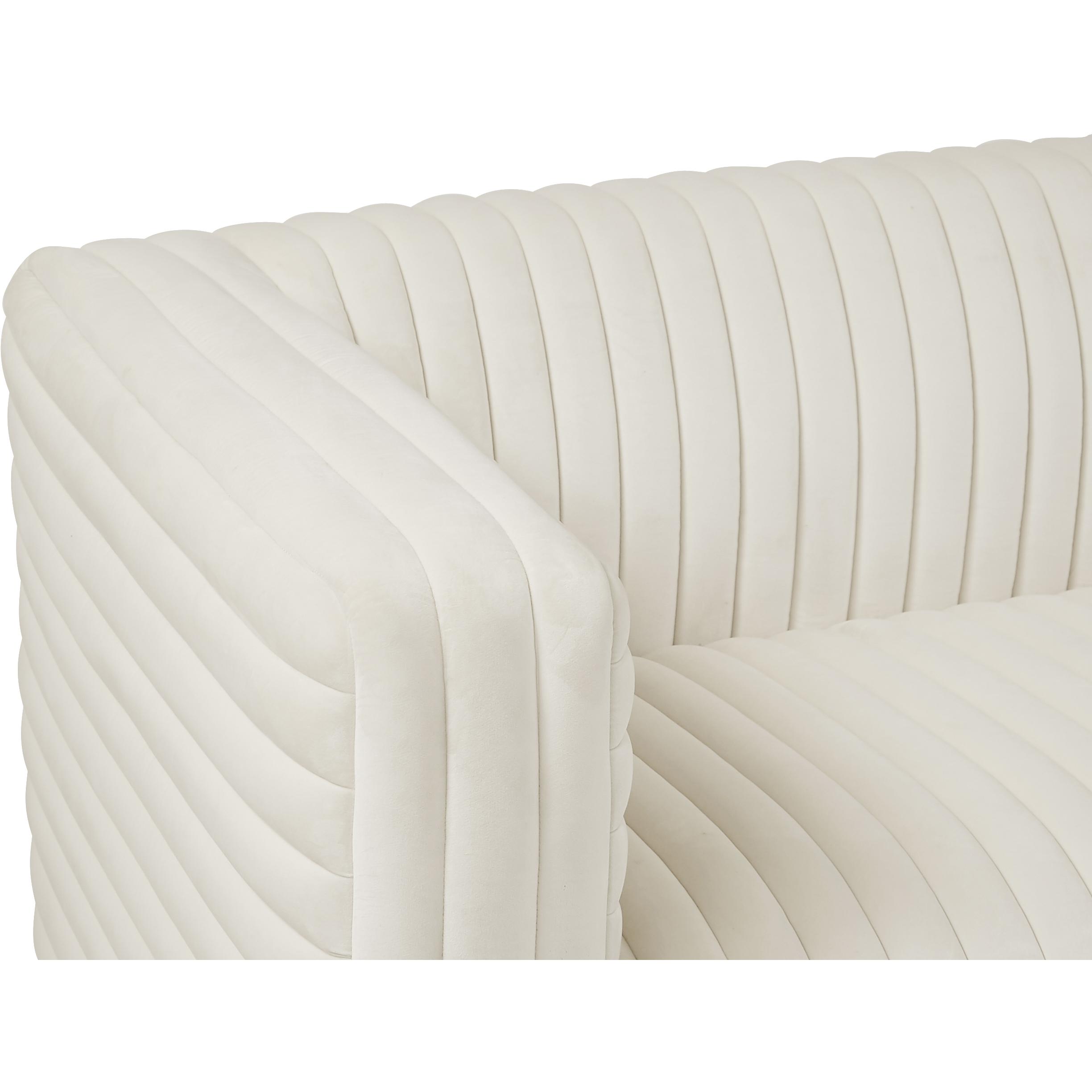 Meridian Ravish Cream Velvet Chair