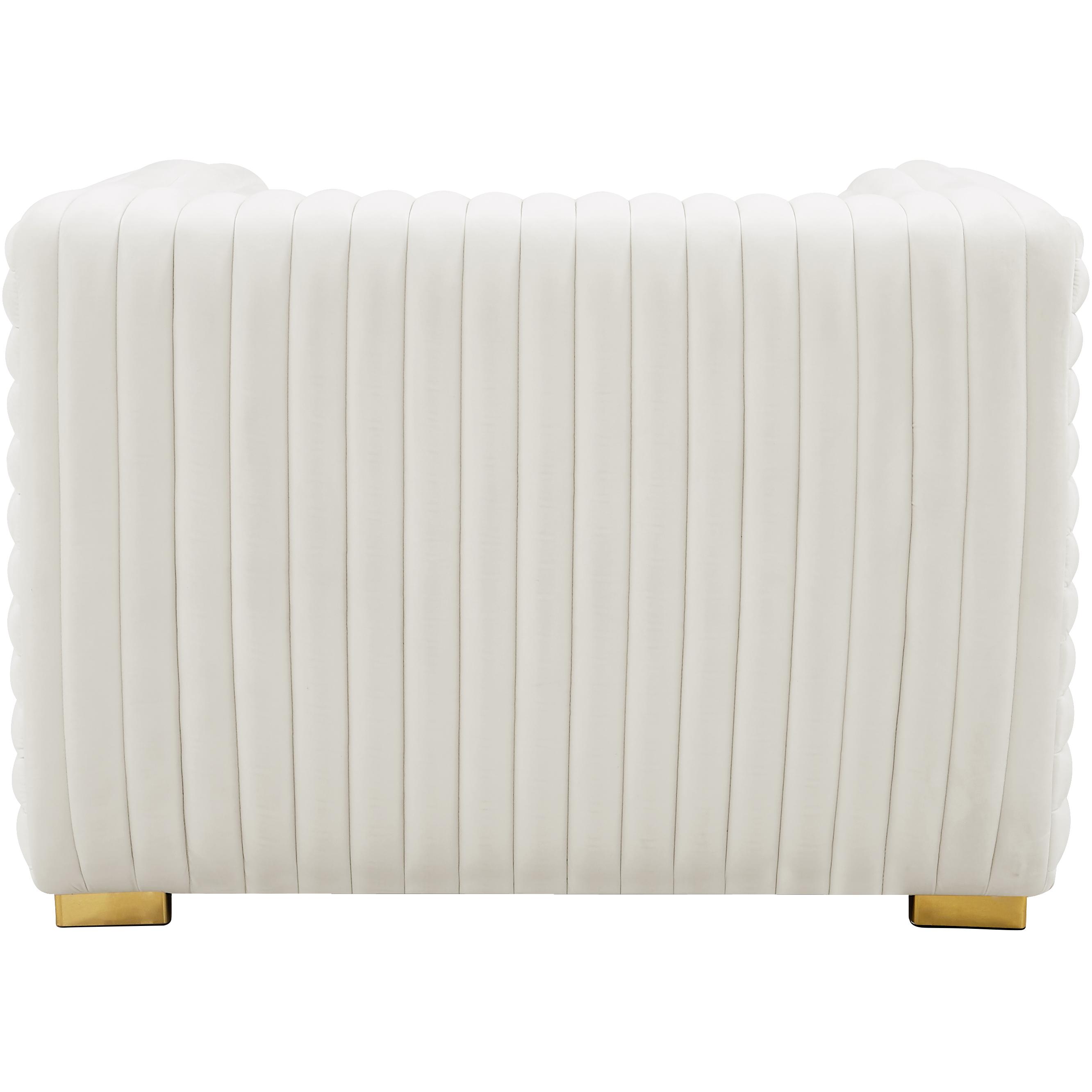 Meridian Ravish Cream Velvet Chair
