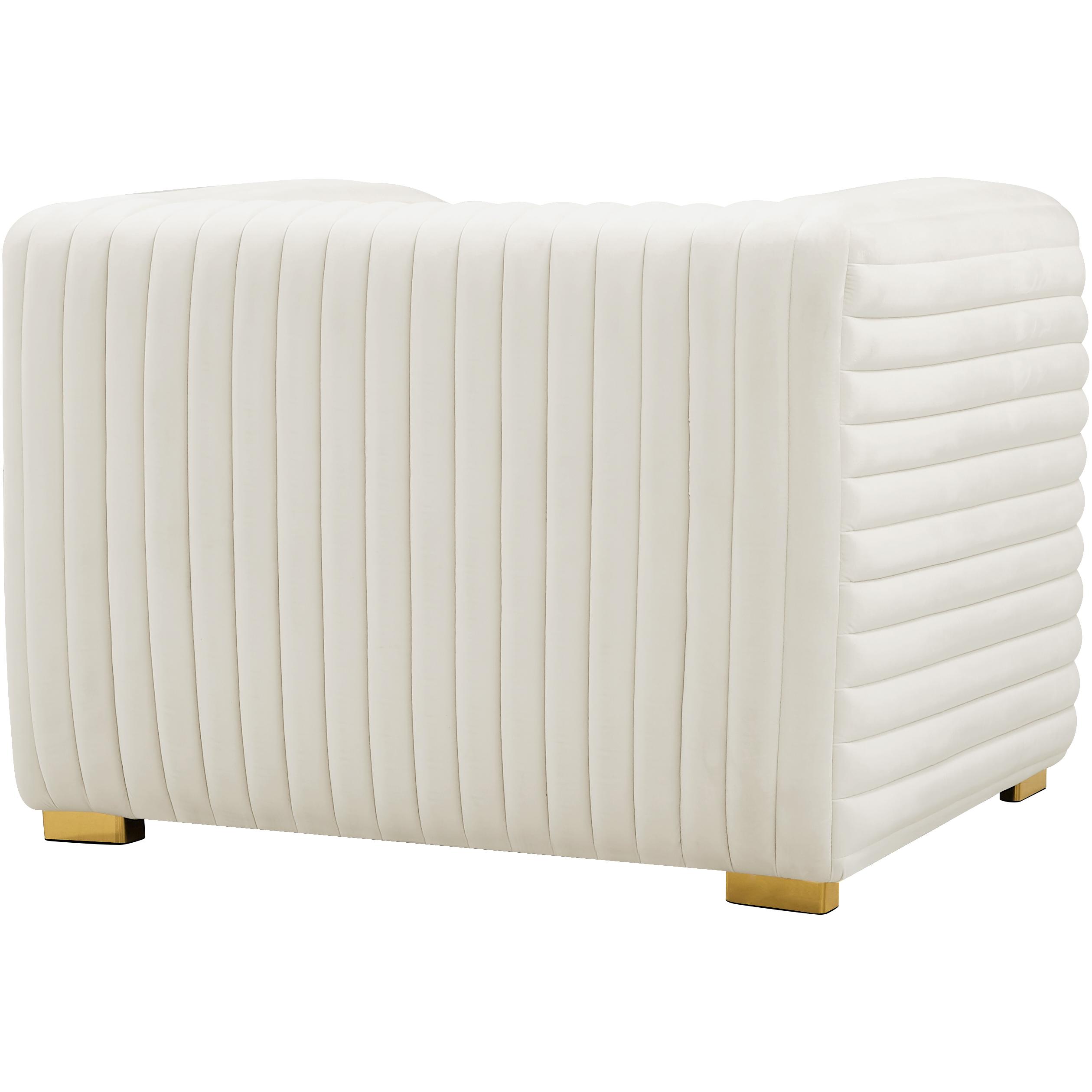 Meridian Ravish Cream Velvet Chair