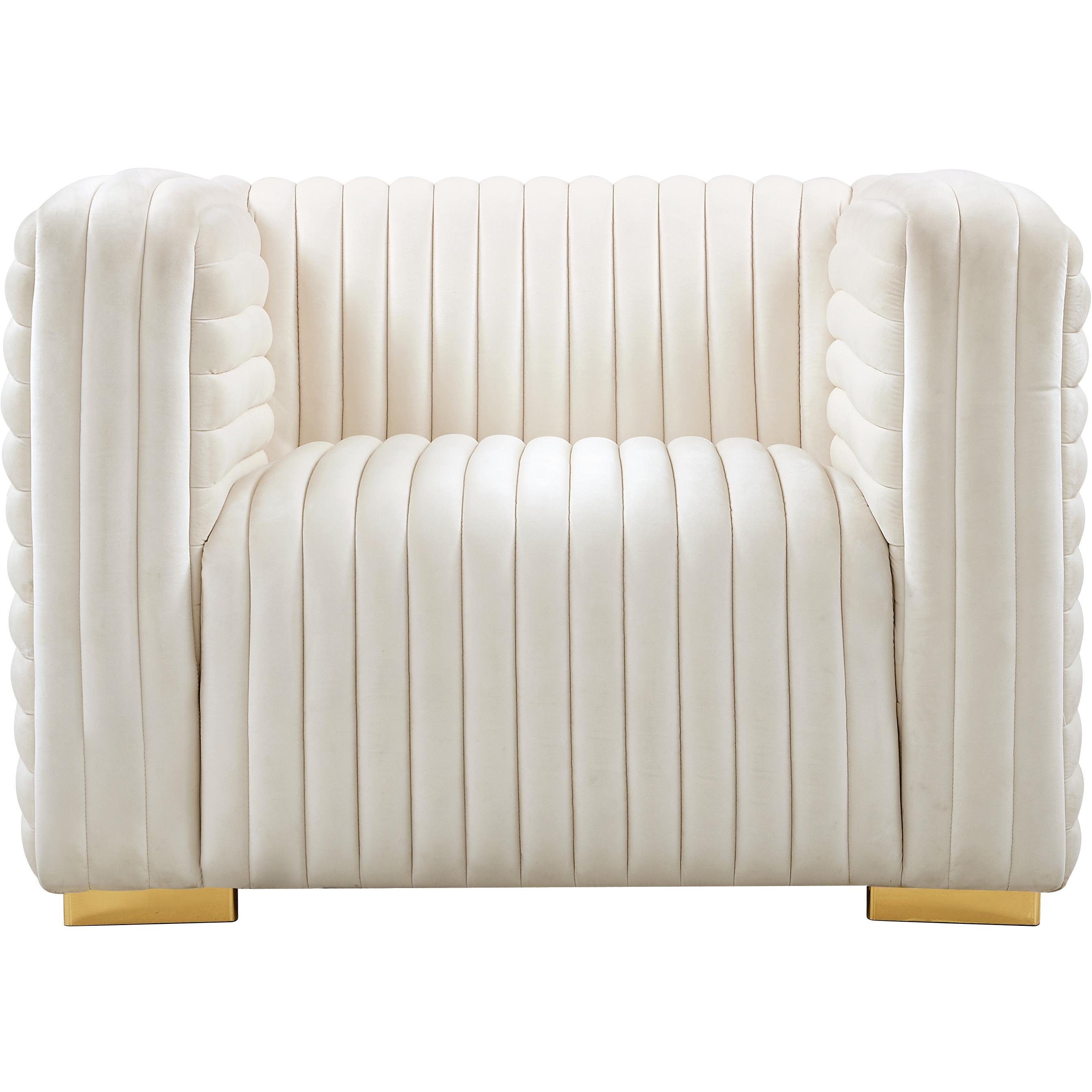 Meridian Ravish Cream Velvet Chair