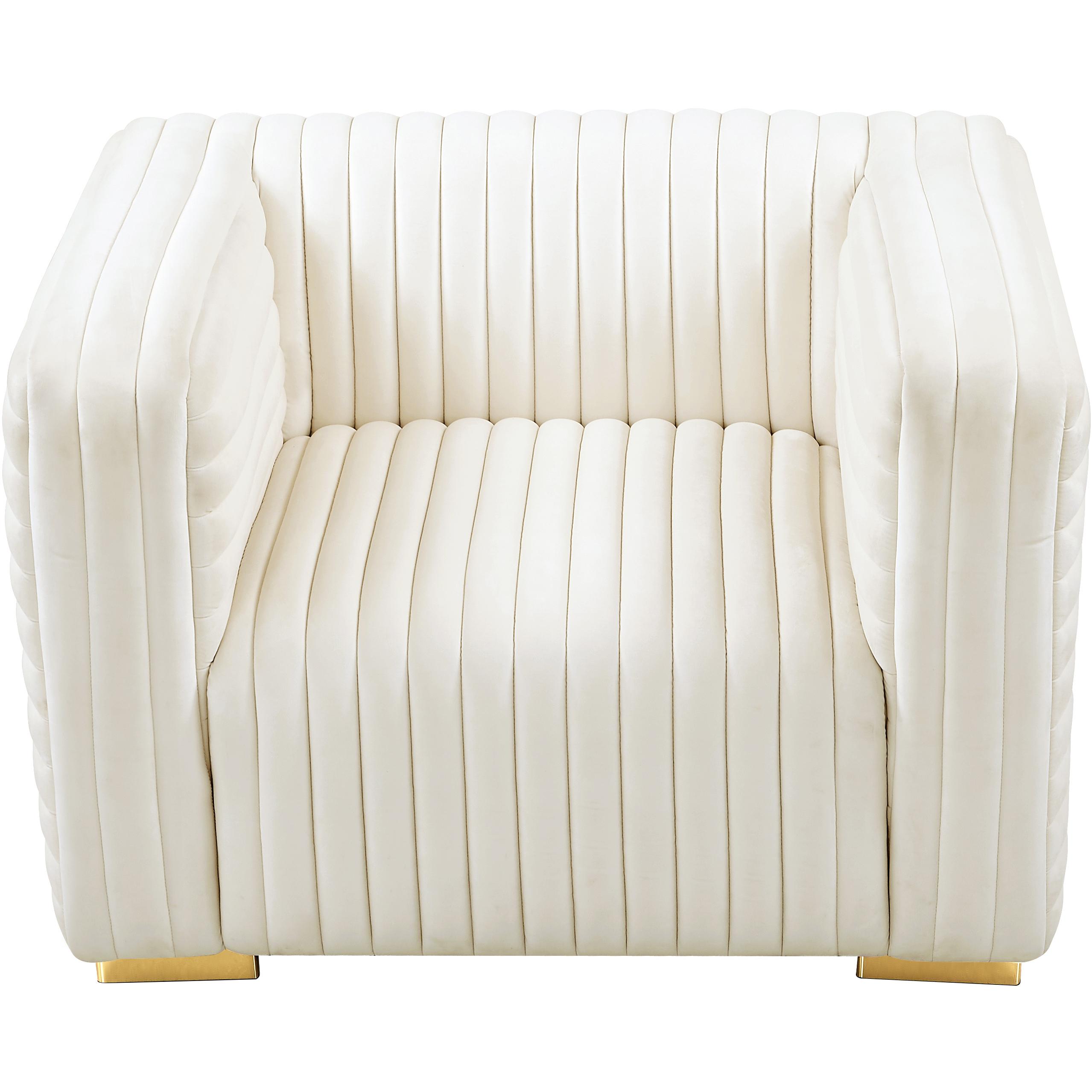 Meridian Ravish Cream Velvet Chair