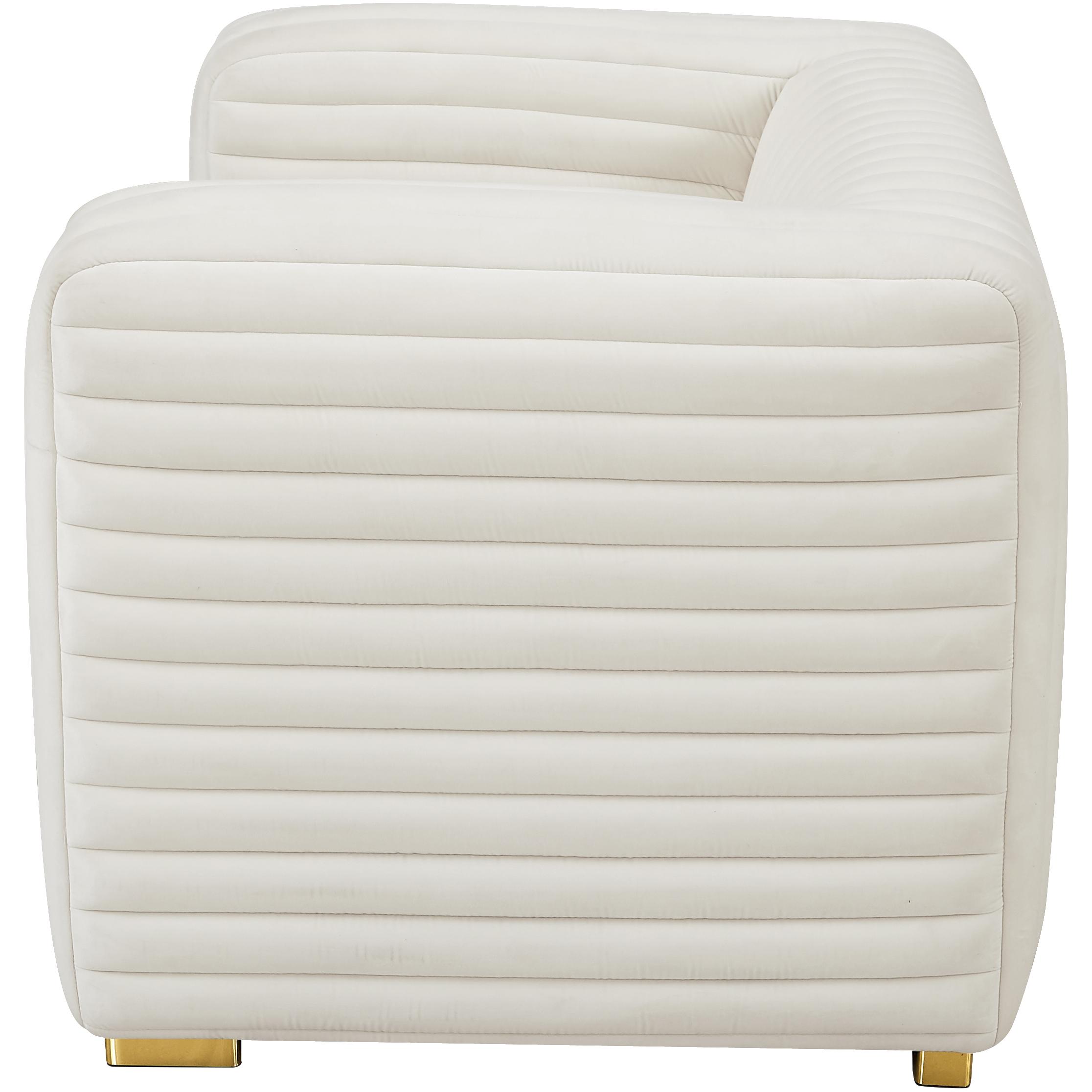 Meridian Ravish Cream Velvet Chair