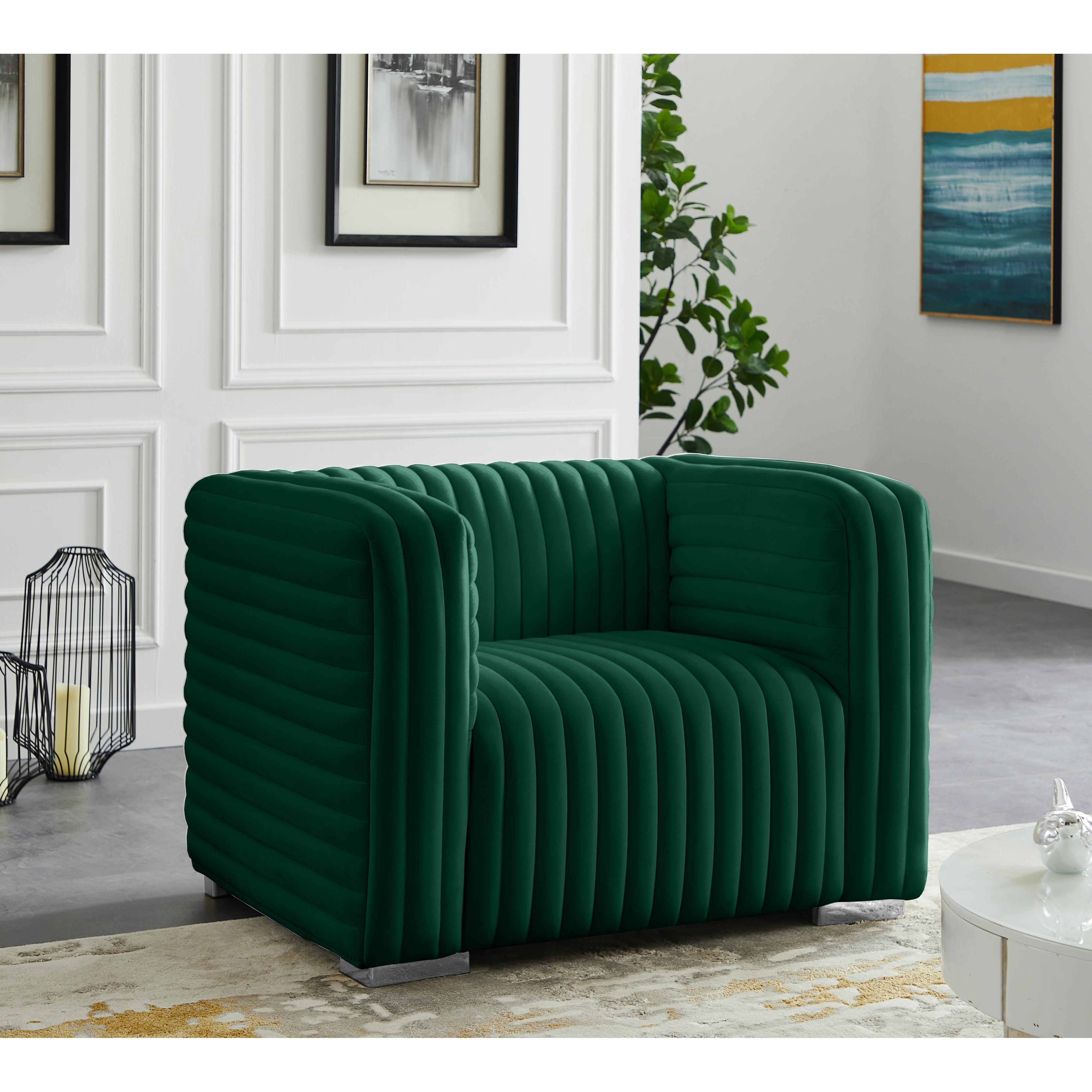 Meridian Ravish Green Velvet Chair