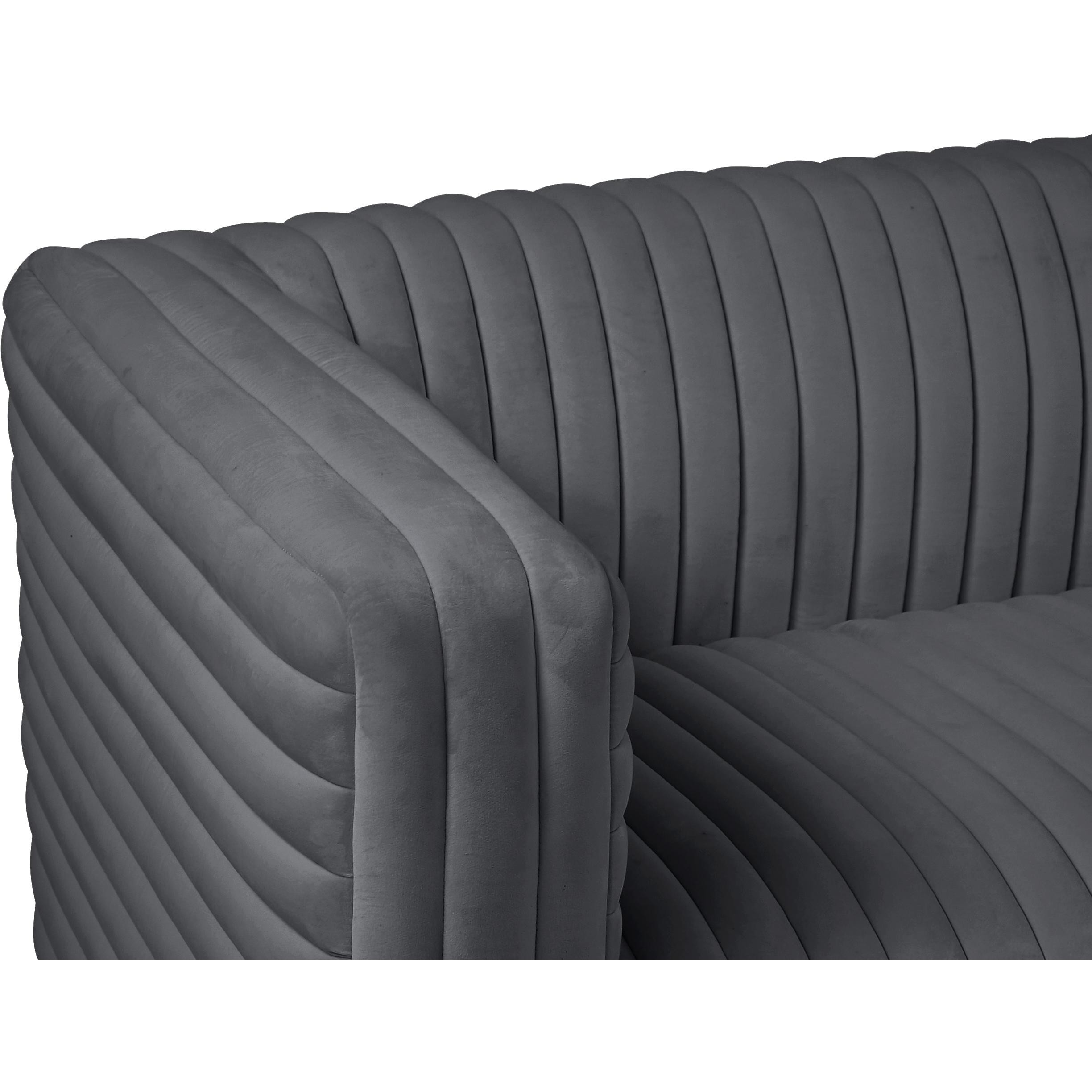 Meridian Ravish Grey Velvet Chair
