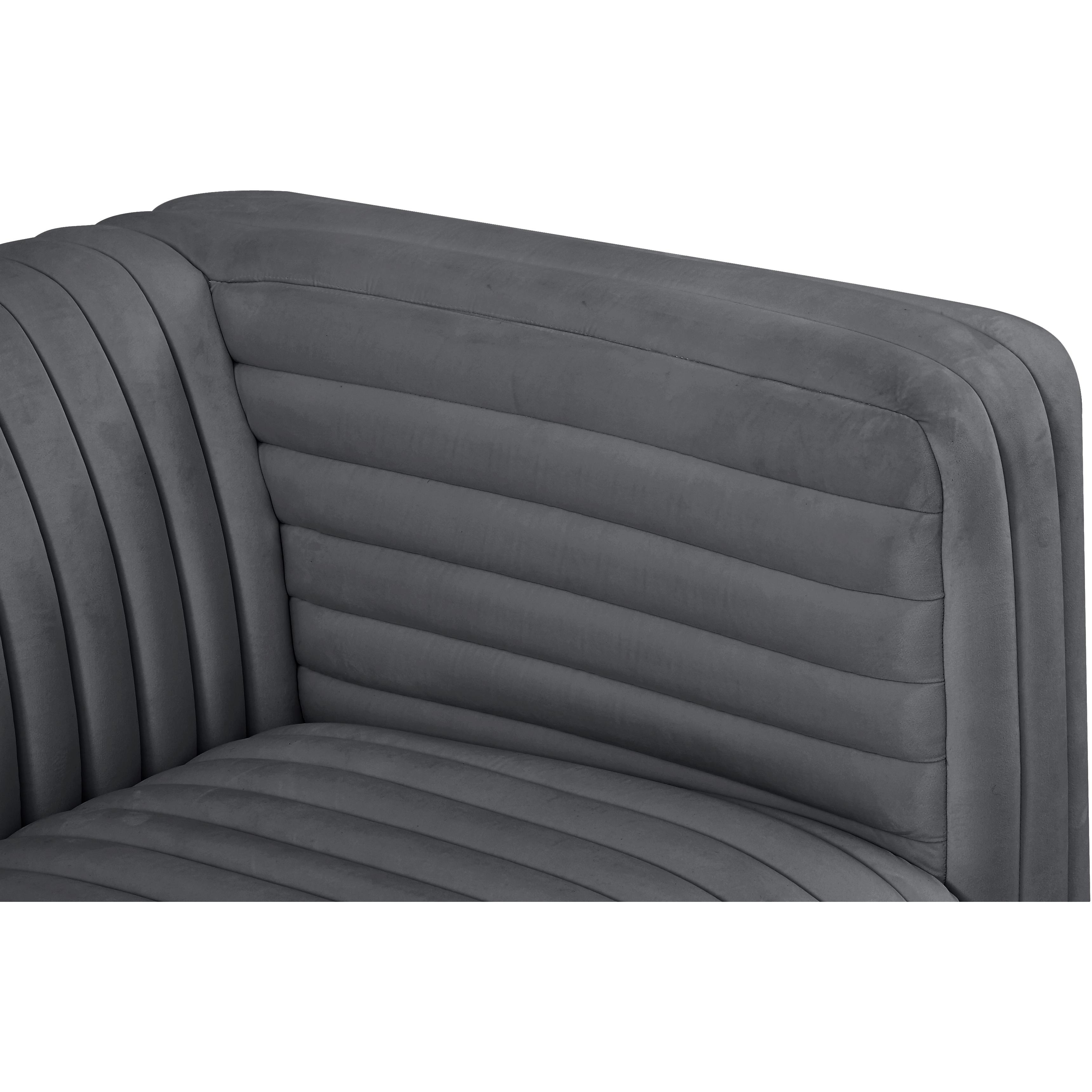 Meridian Ravish Grey Velvet Chair