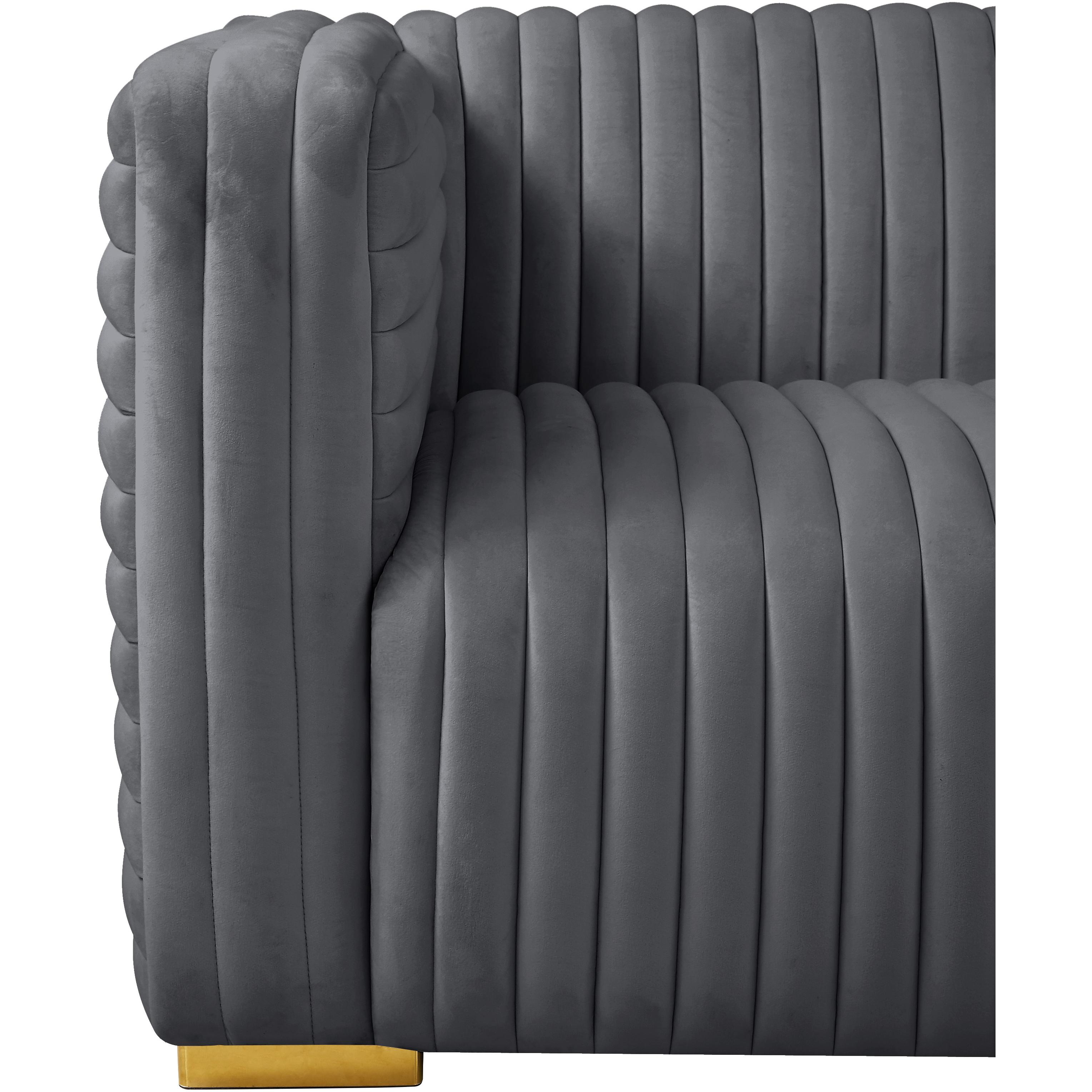 Meridian Ravish Grey Velvet Chair