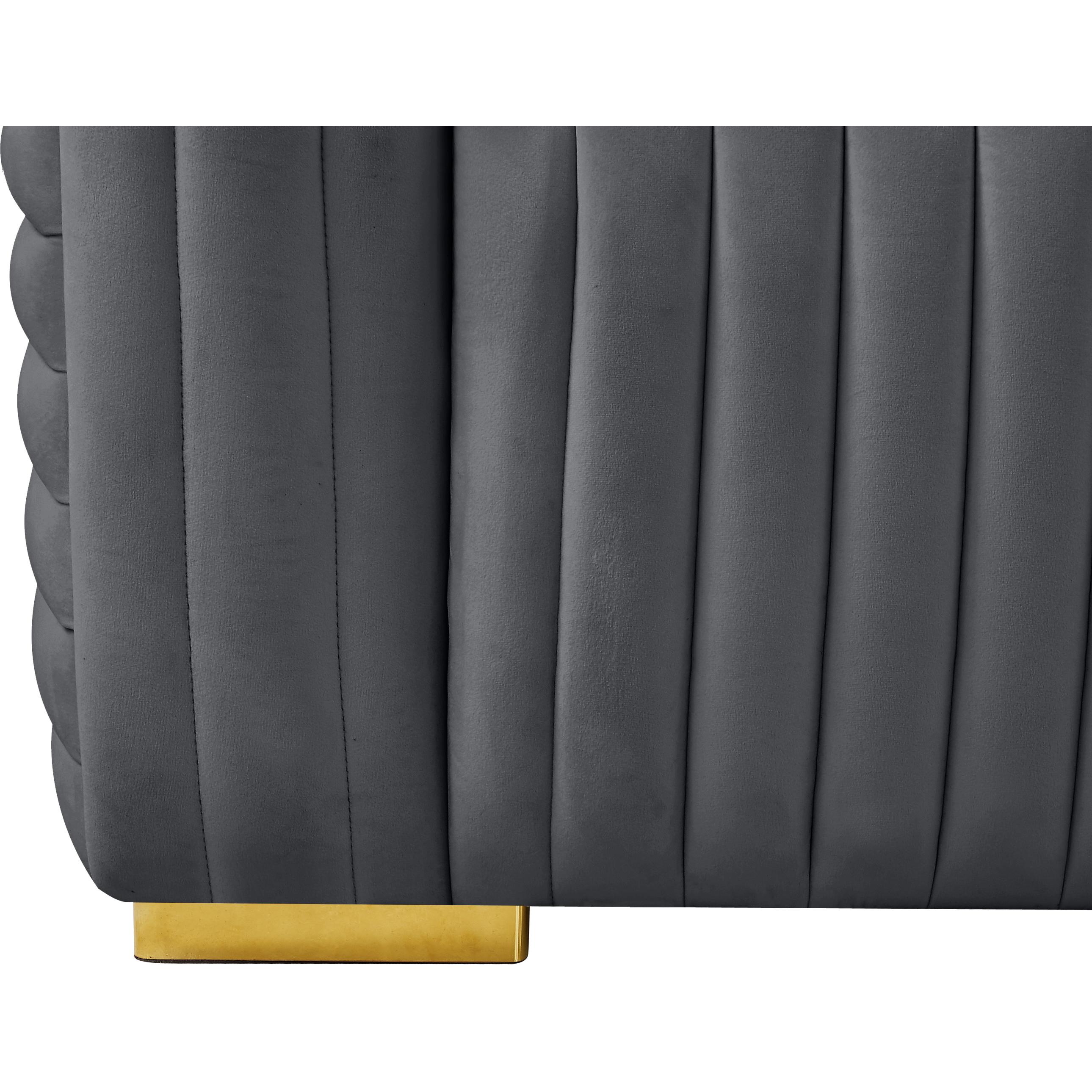 Meridian Ravish Grey Velvet Chair