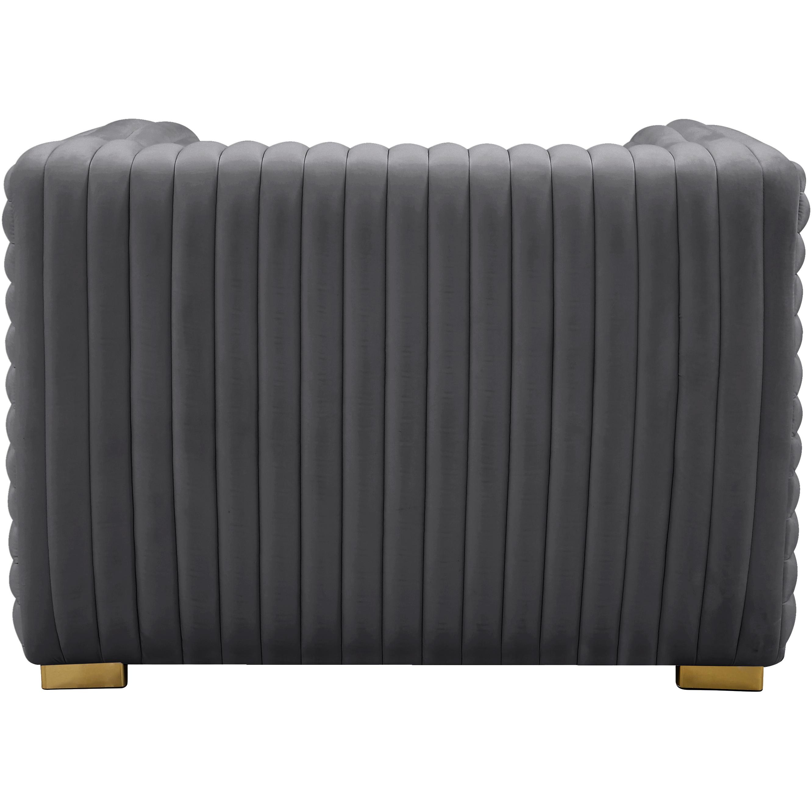 Meridian Ravish Grey Velvet Chair