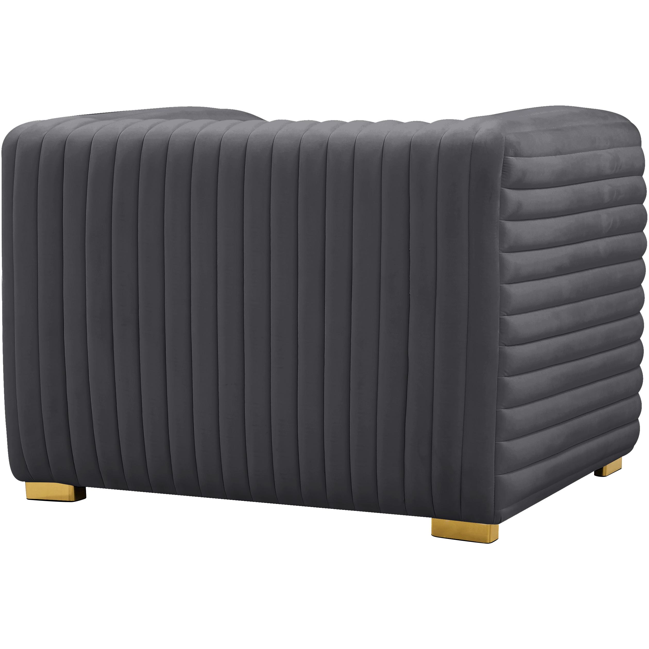 Meridian Ravish Grey Velvet Chair