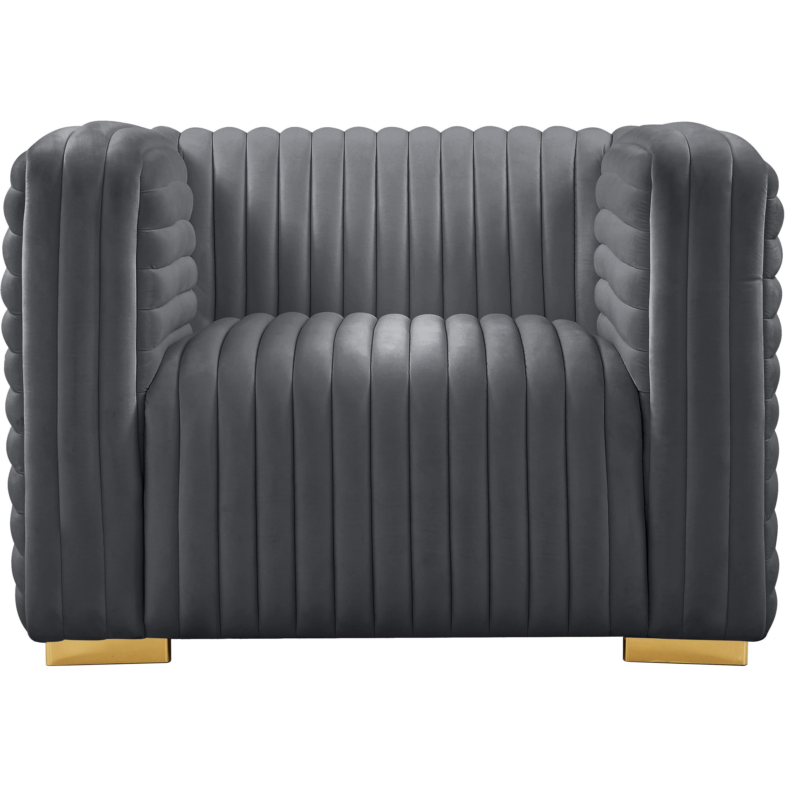 Meridian Ravish Grey Velvet Chair