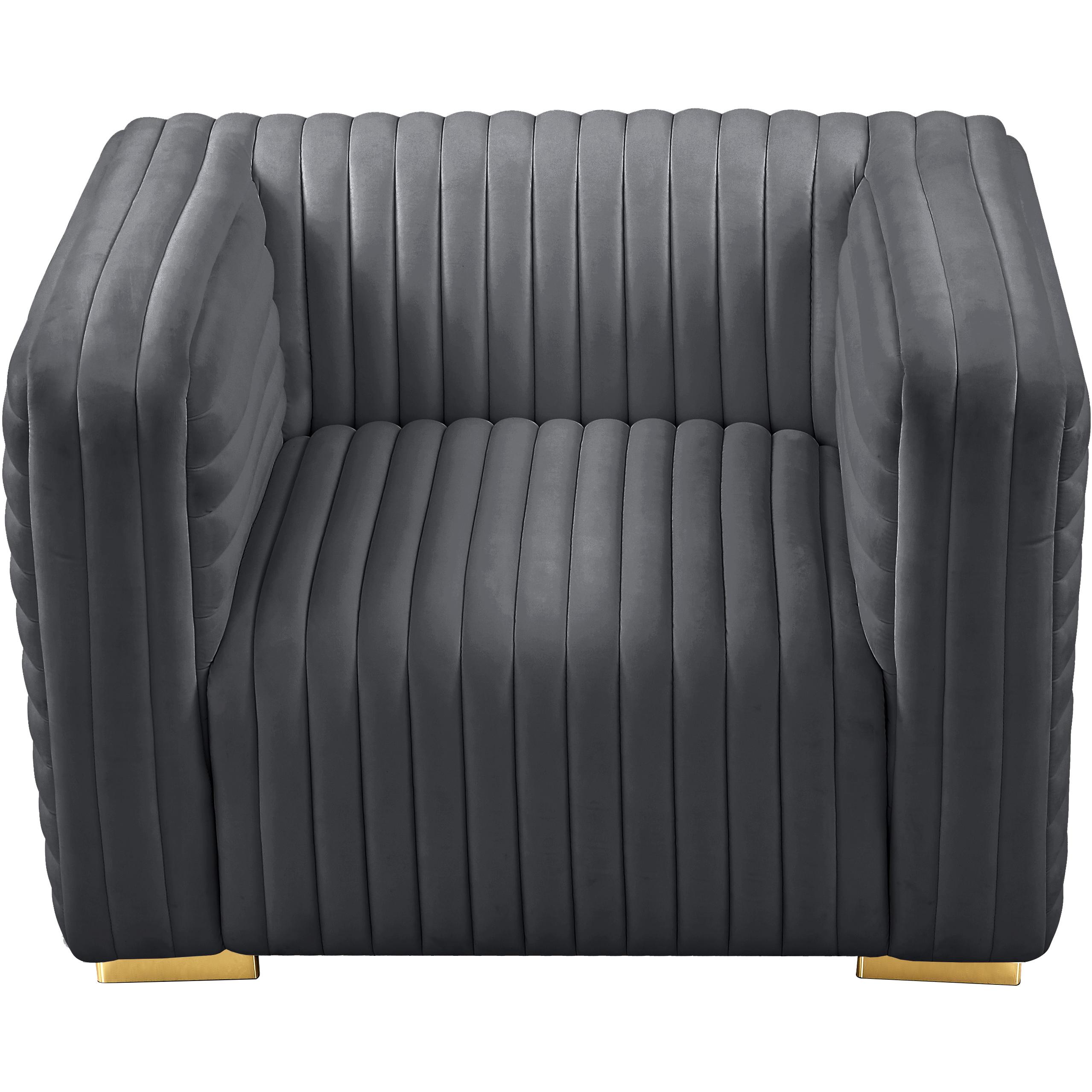 Meridian Ravish Grey Velvet Chair