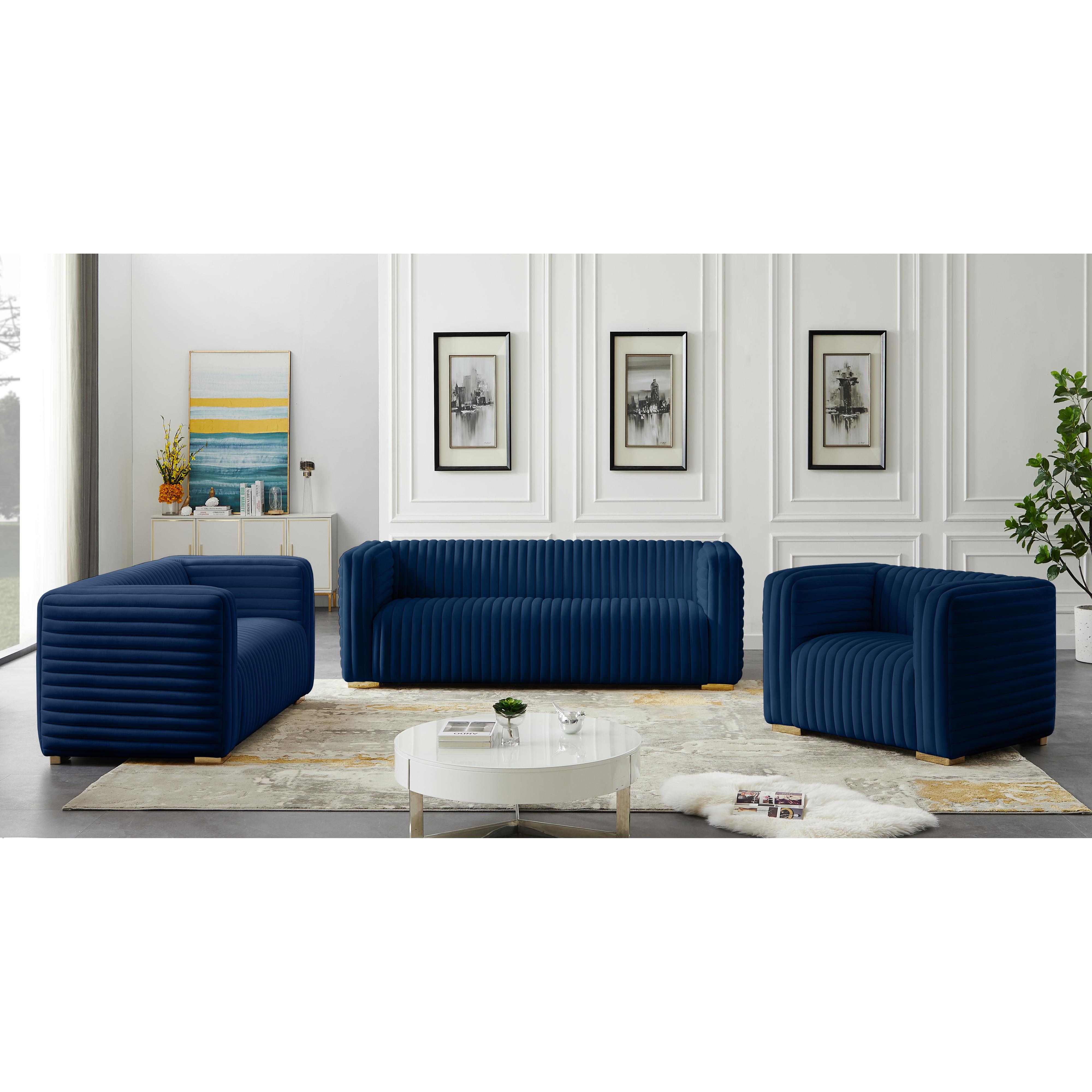 Meridian Ravish Navy Velvet Chair