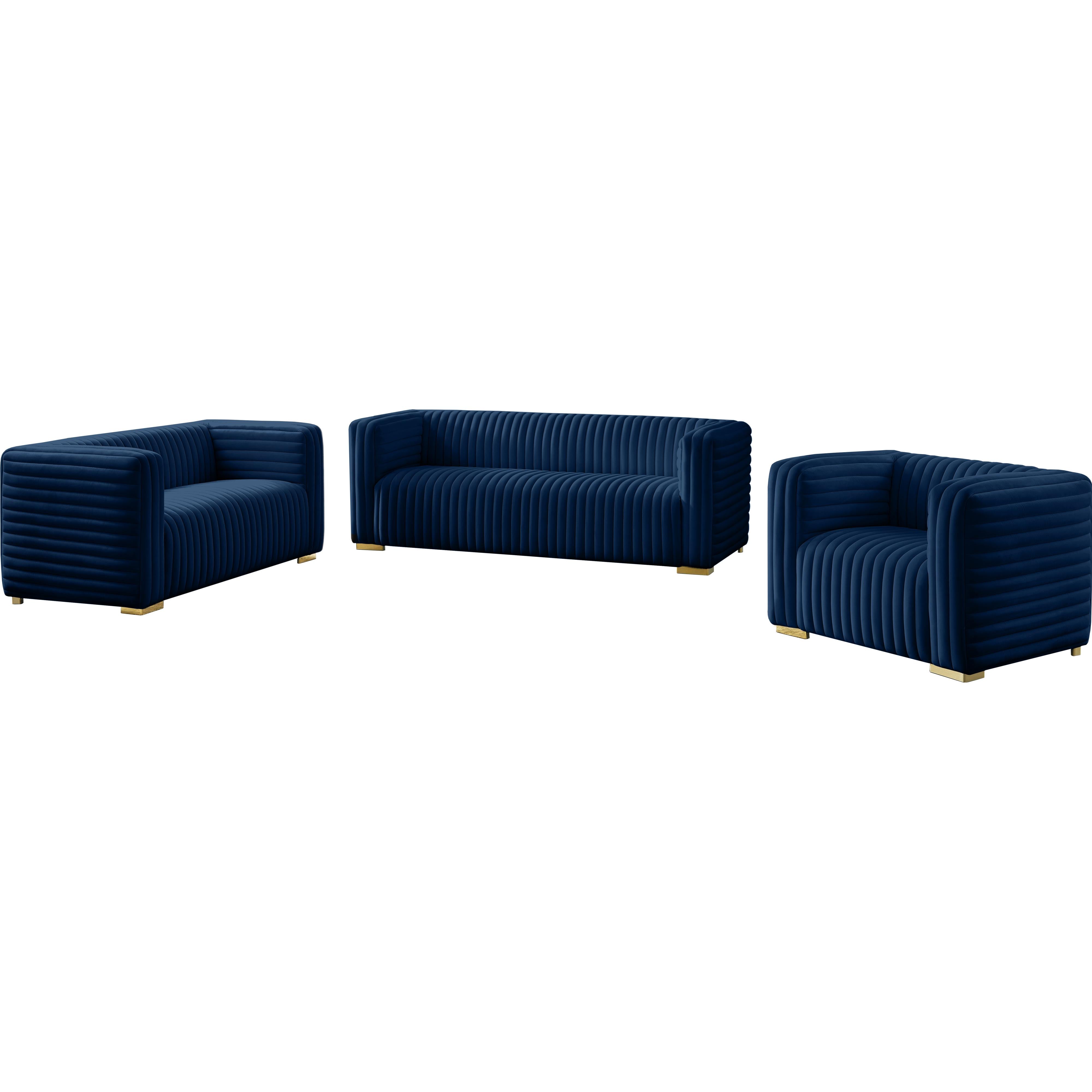 Meridian Ravish Navy Velvet Chair