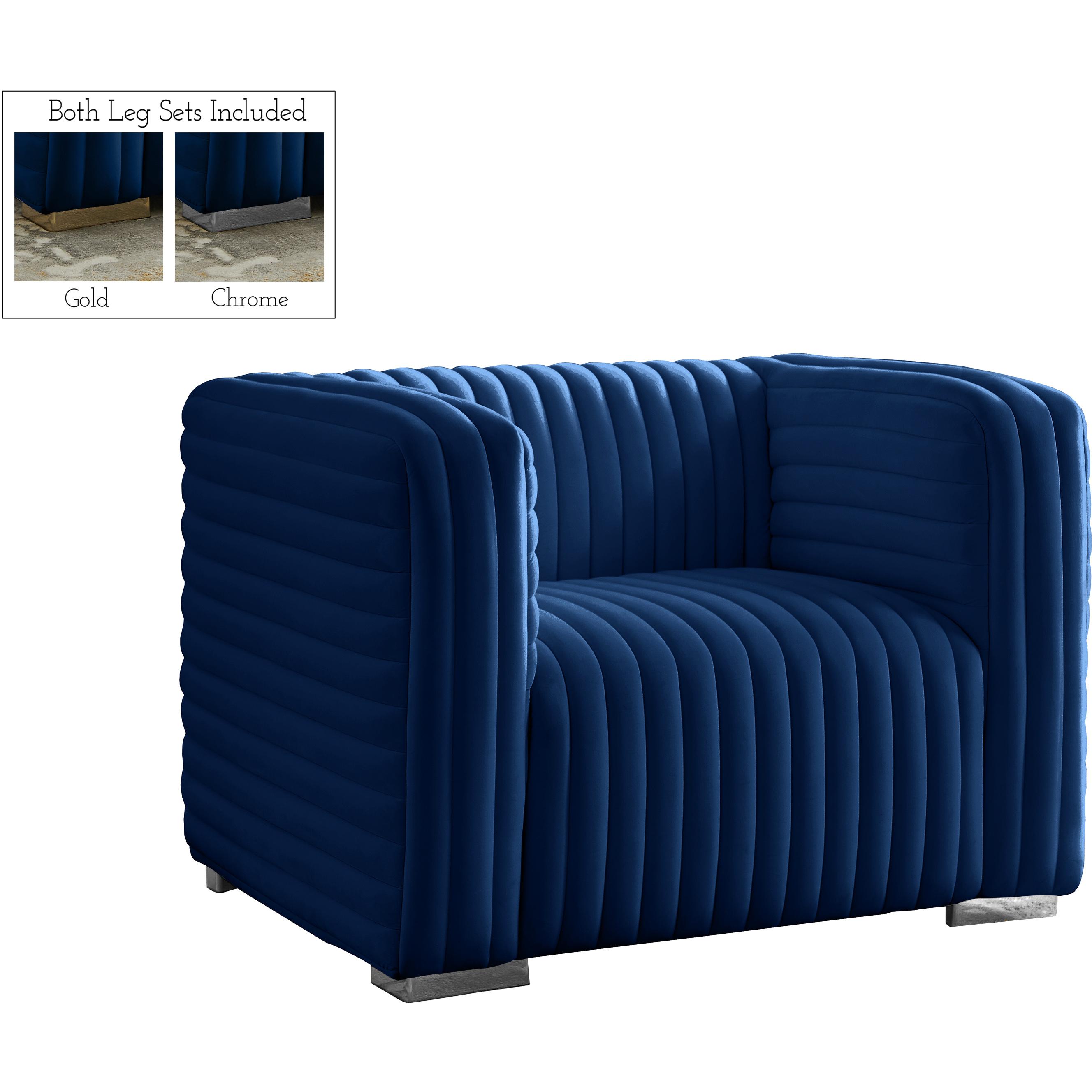Meridian Ravish Navy Velvet Chair