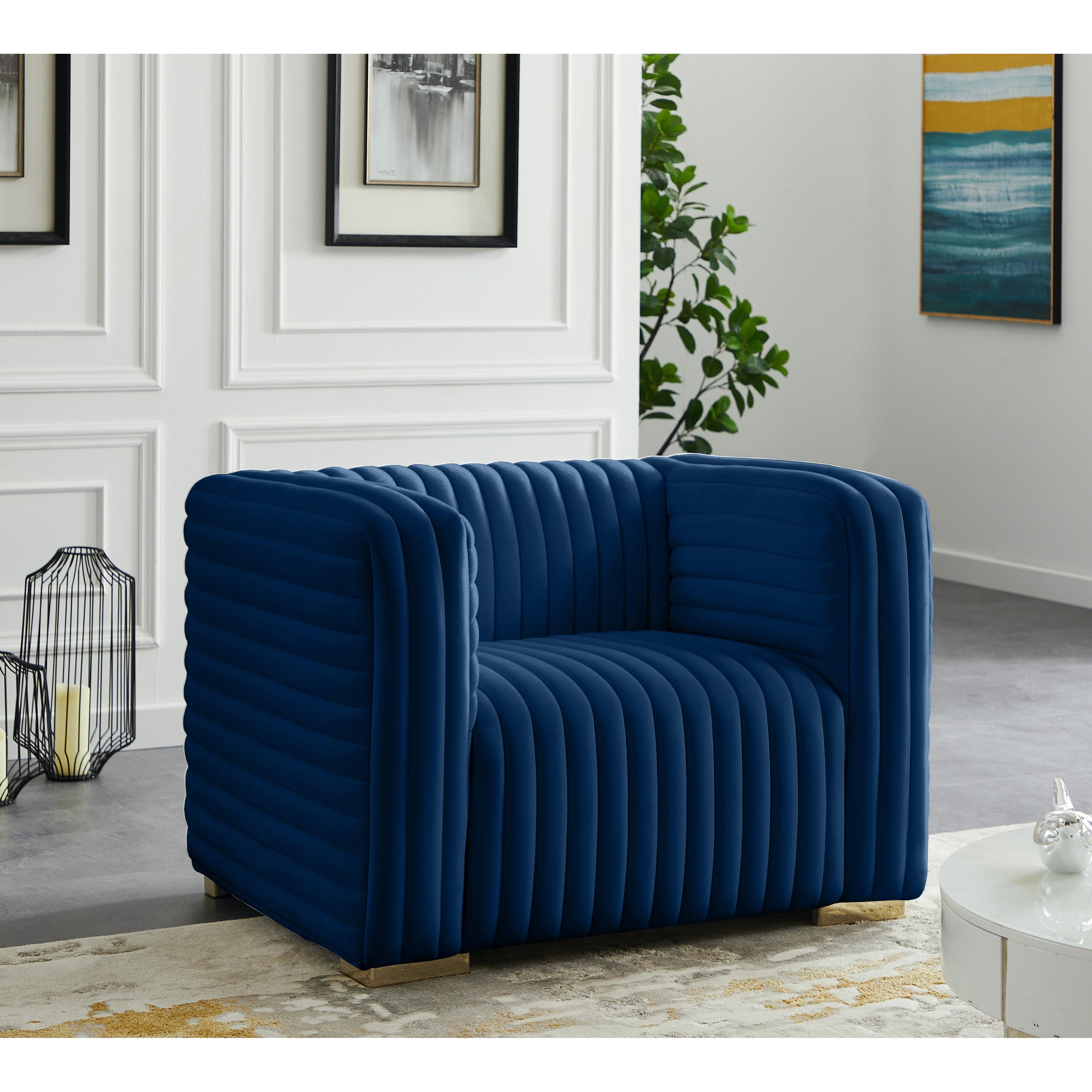 Meridian Ravish Navy Velvet Chair