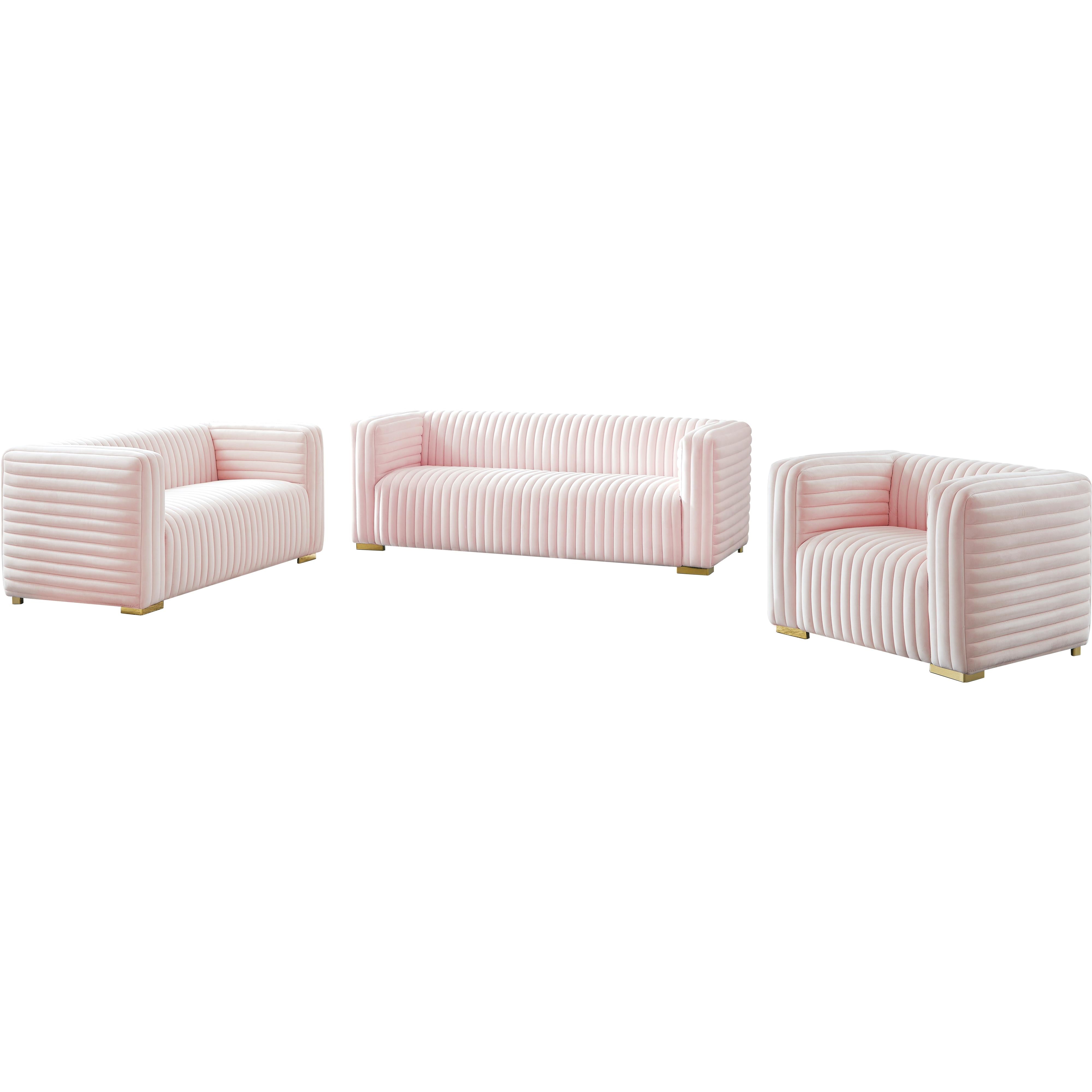 Meridian Ravish Pink Velvet Chair