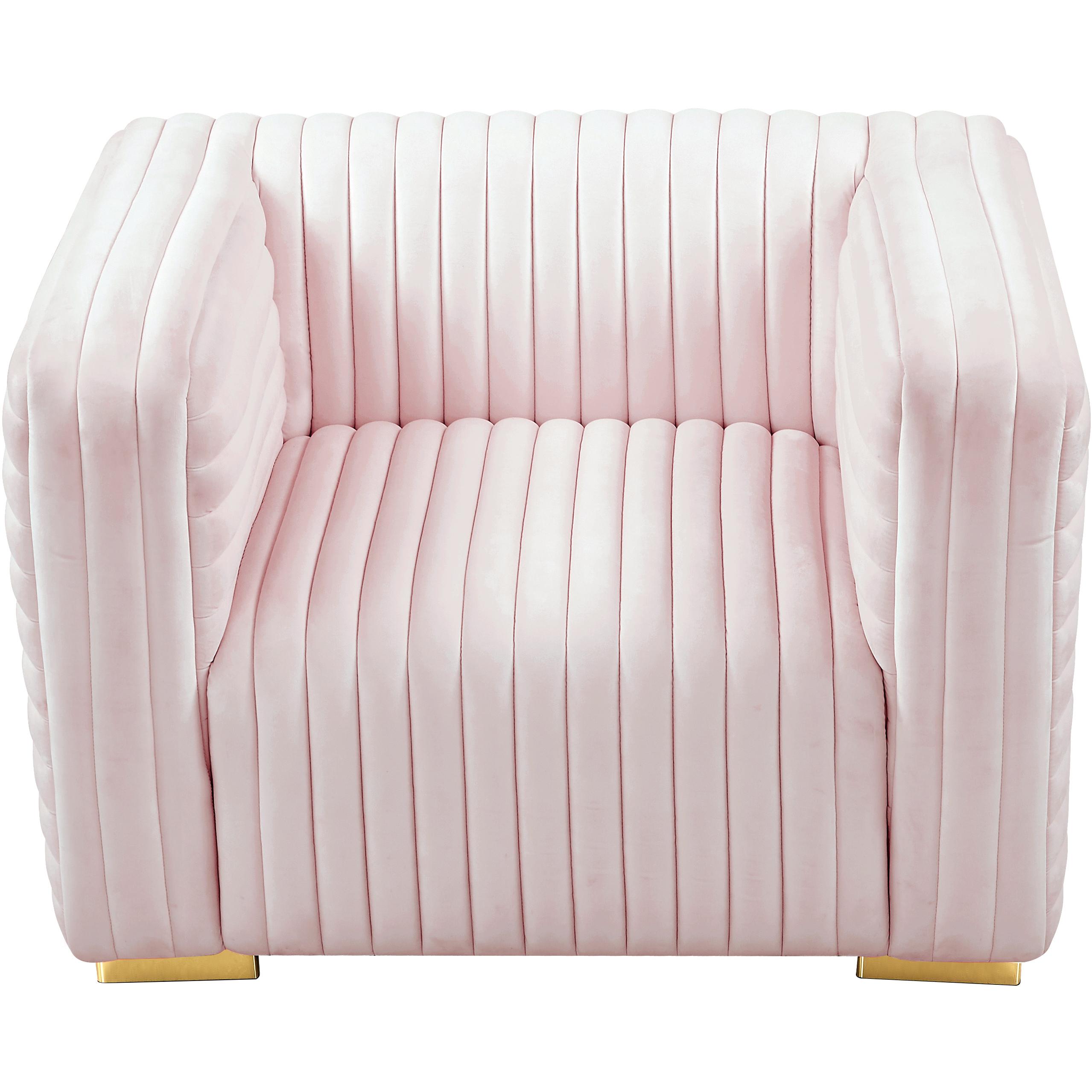 Meridian Ravish Pink Velvet Chair