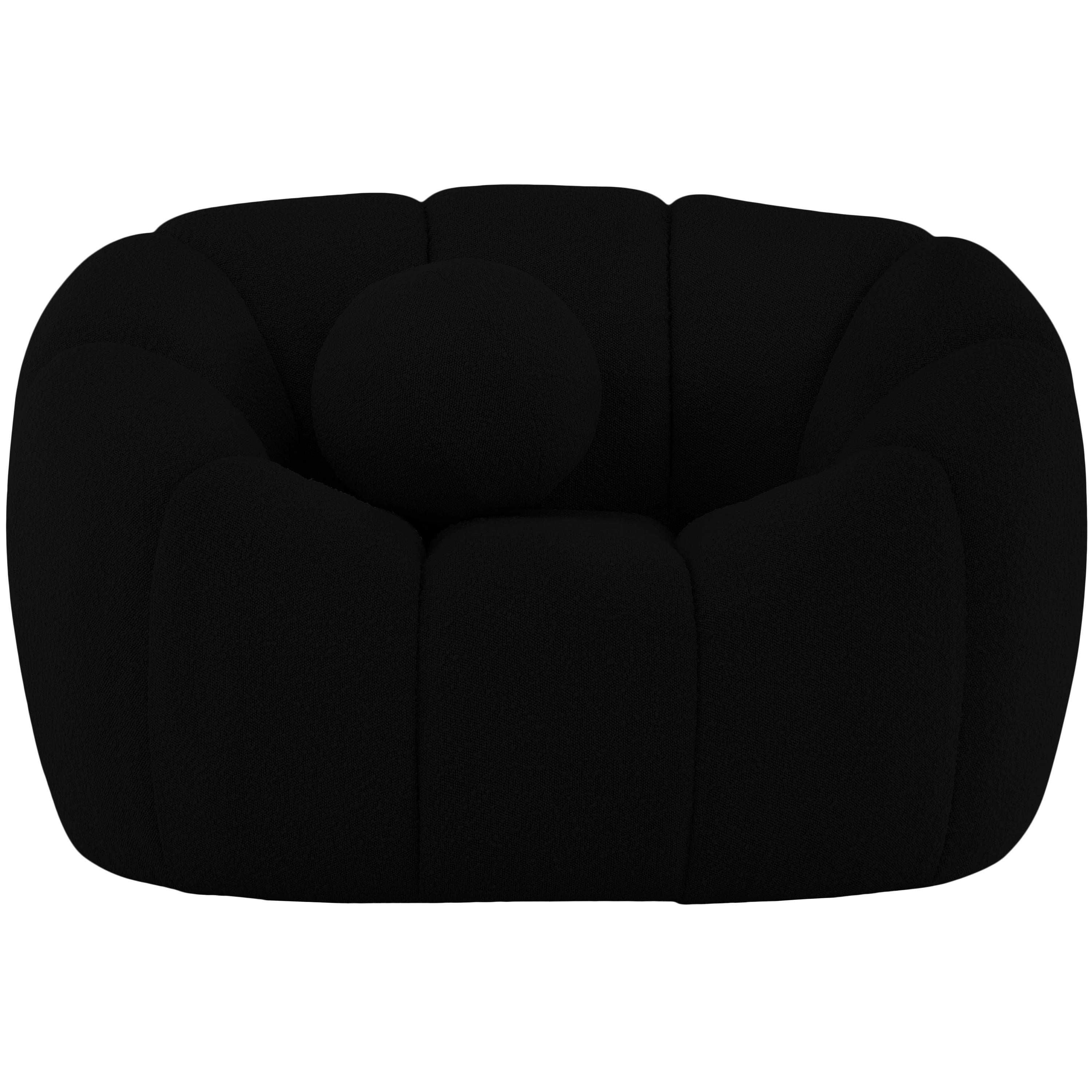 Meridian Elijah Black Boucle Fabric Chair